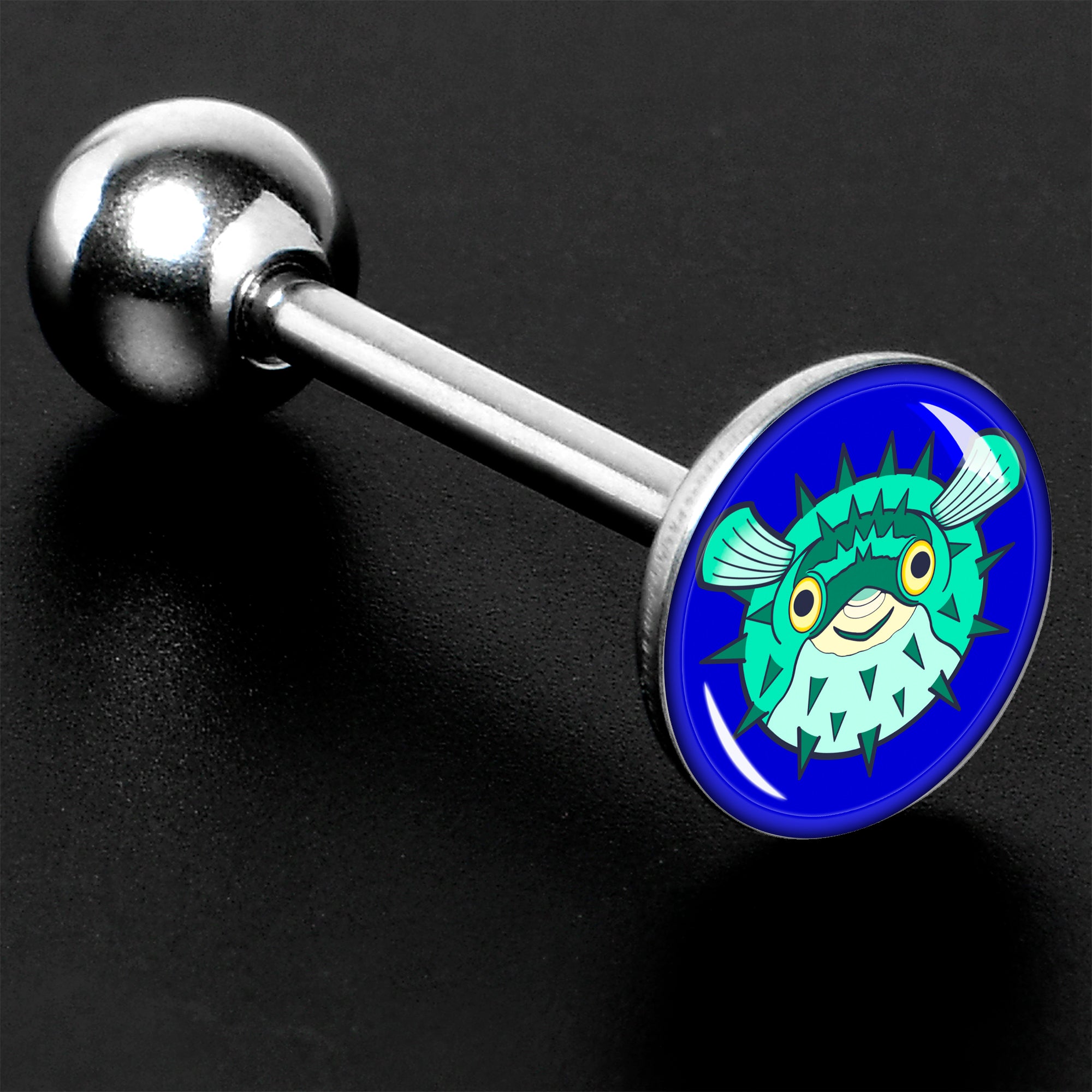 Pufferfish Barbell Tongue Ring