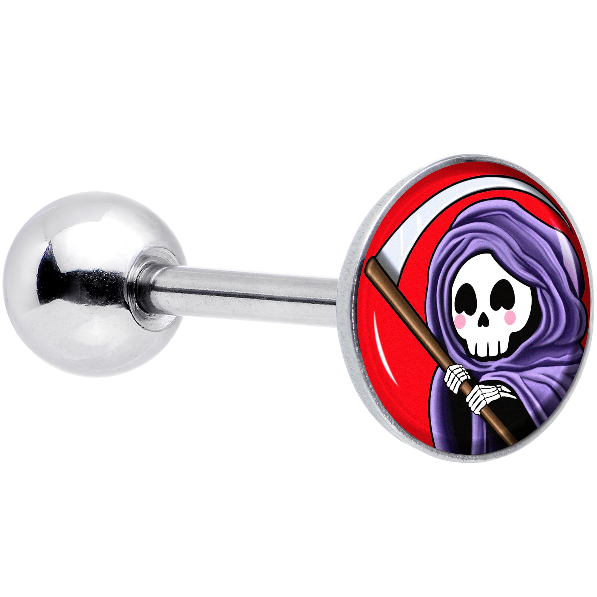 Grim Reaper Barbell Tongue Ring