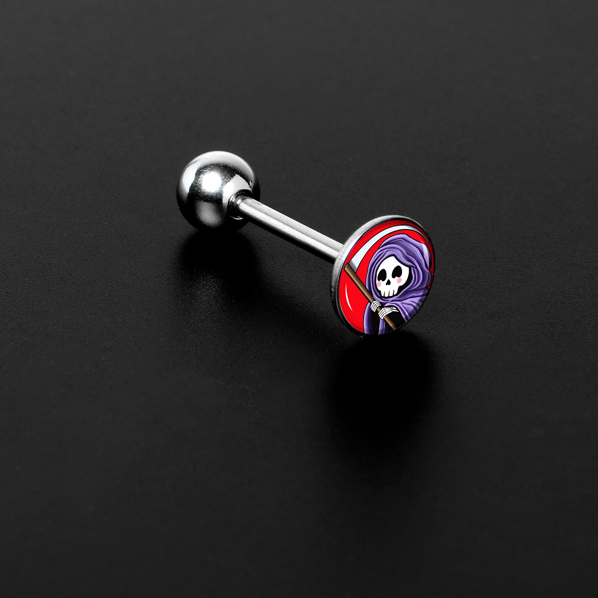 Grim Reaper Barbell Tongue Ring