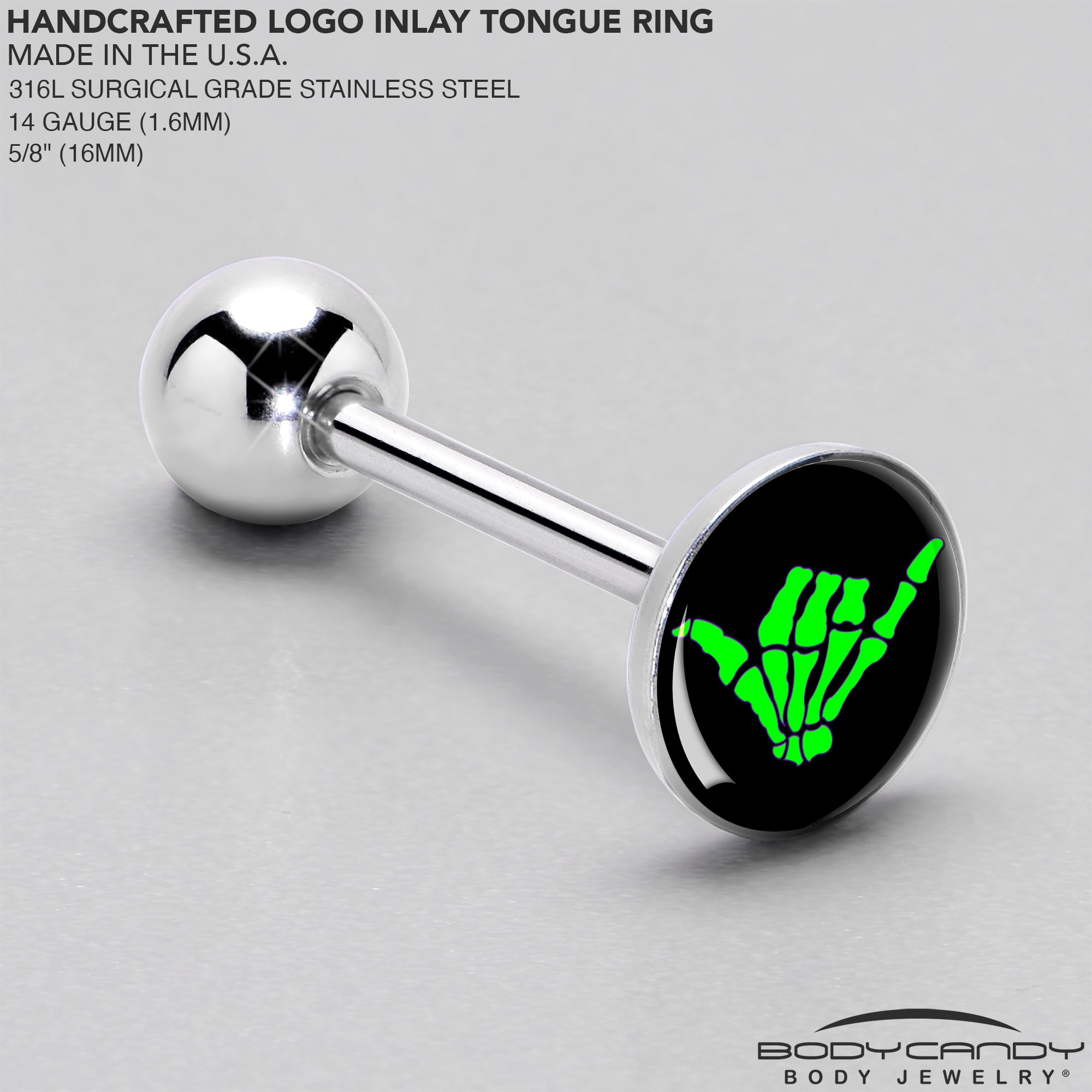 Shaka Hand Barbell Tongue Ring