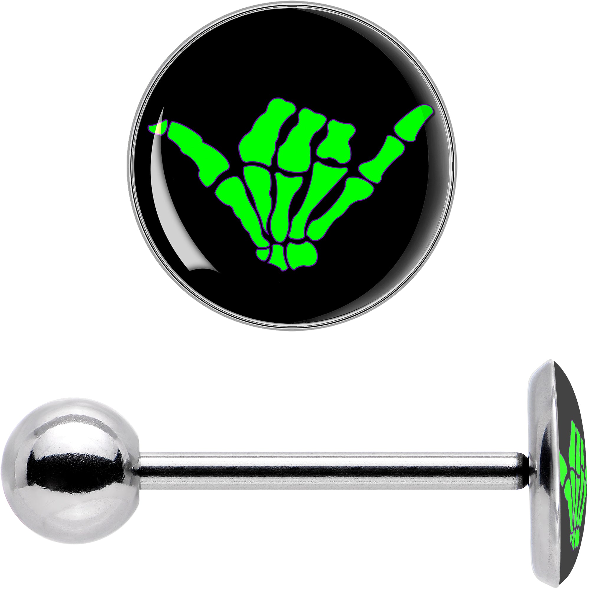 Shaka Hand Barbell Tongue Ring