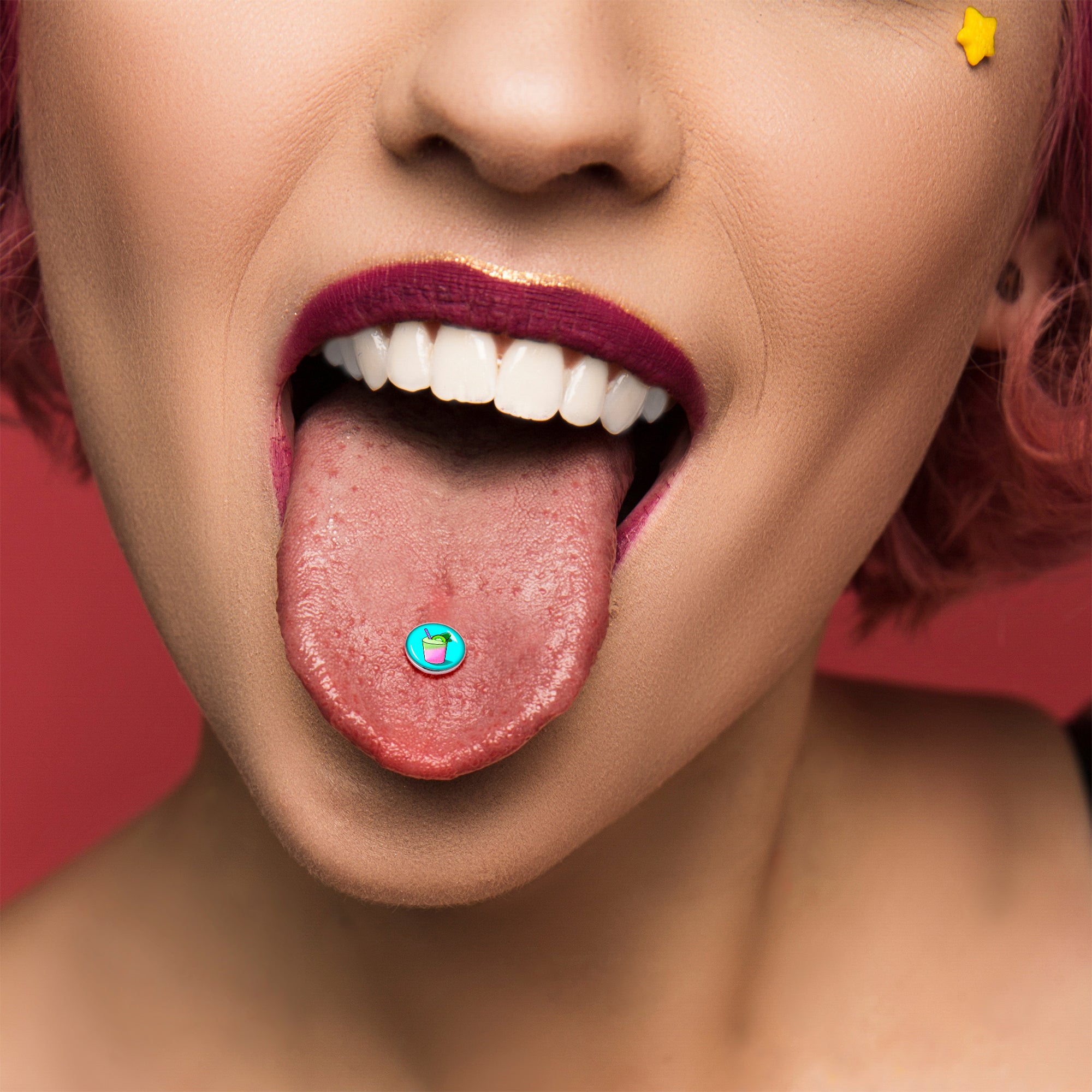 Summer Drink Barbell Tongue Ring