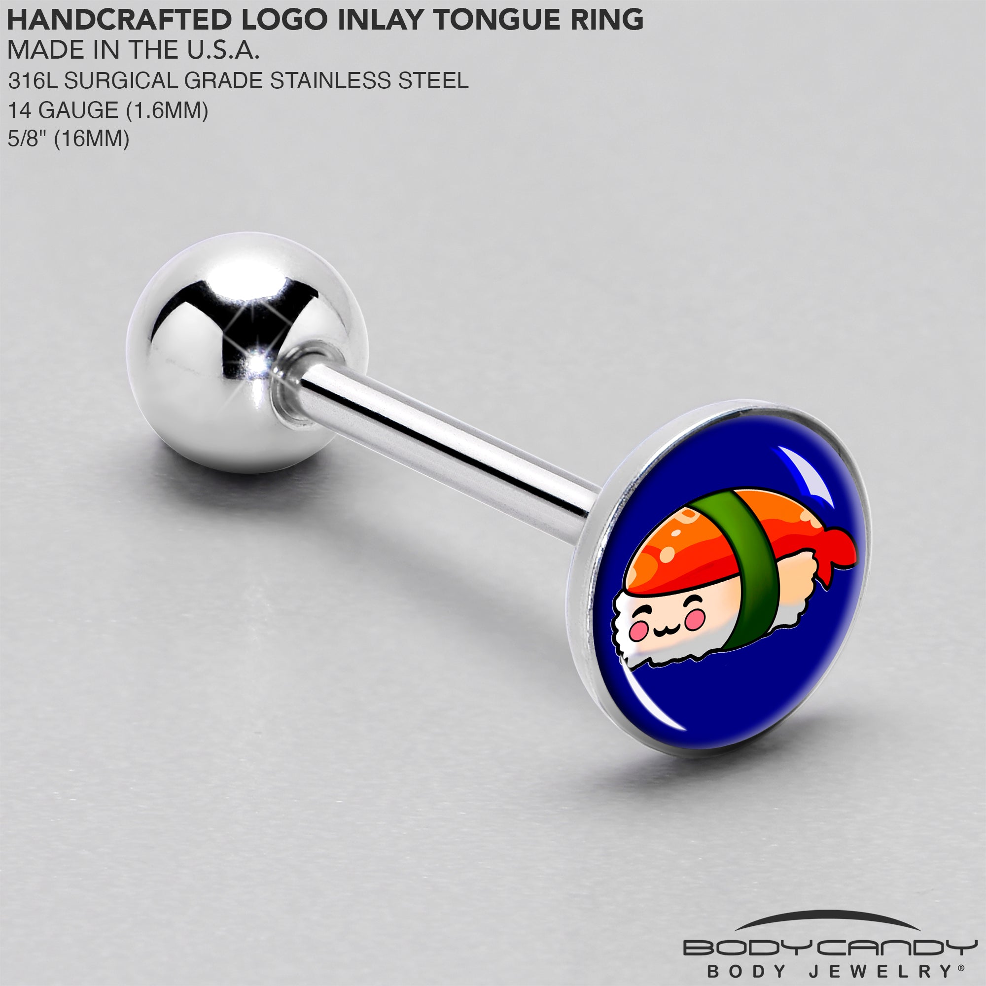 Sushi Barbell Tongue Ring