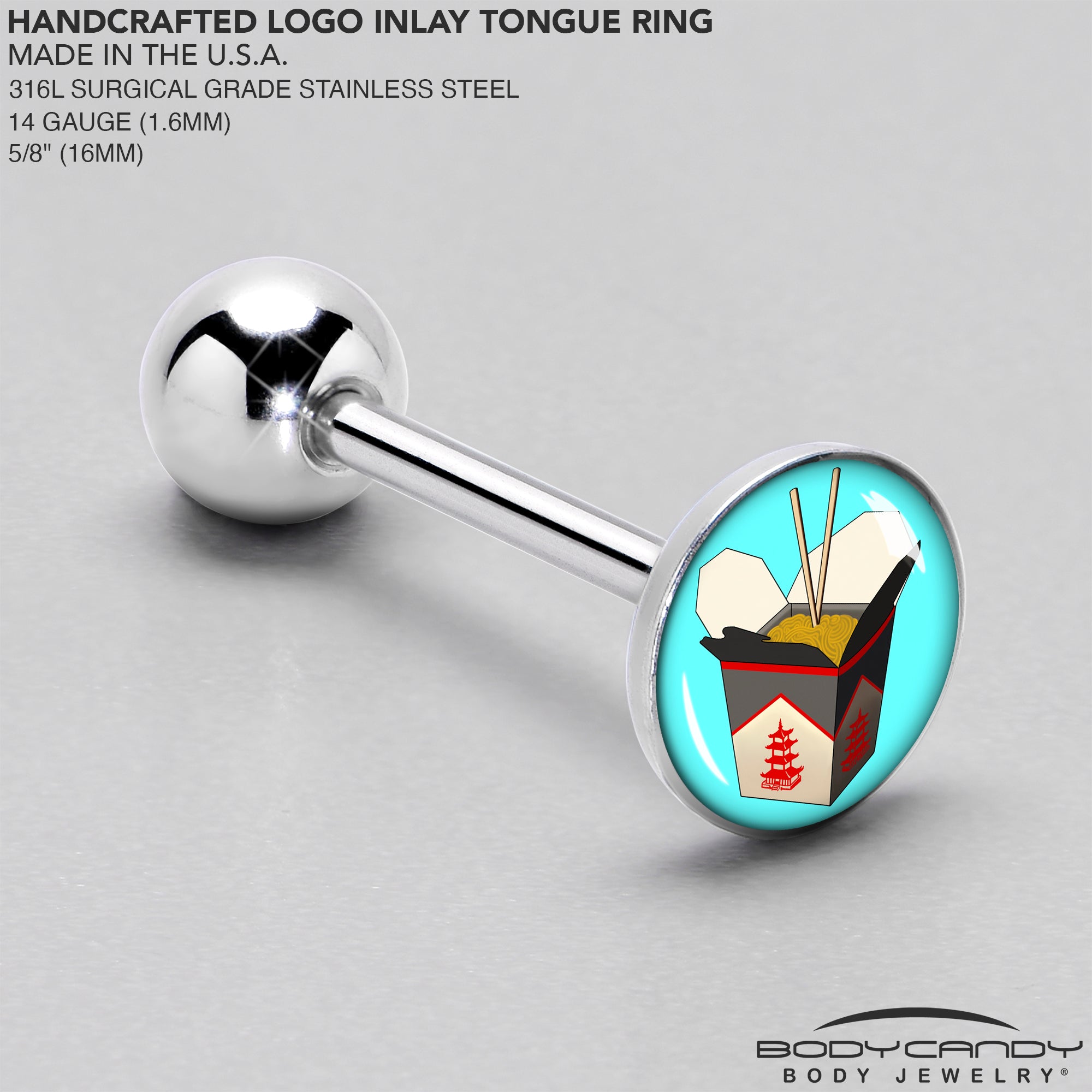 Chinese Take Out Barbell Tongue Ring