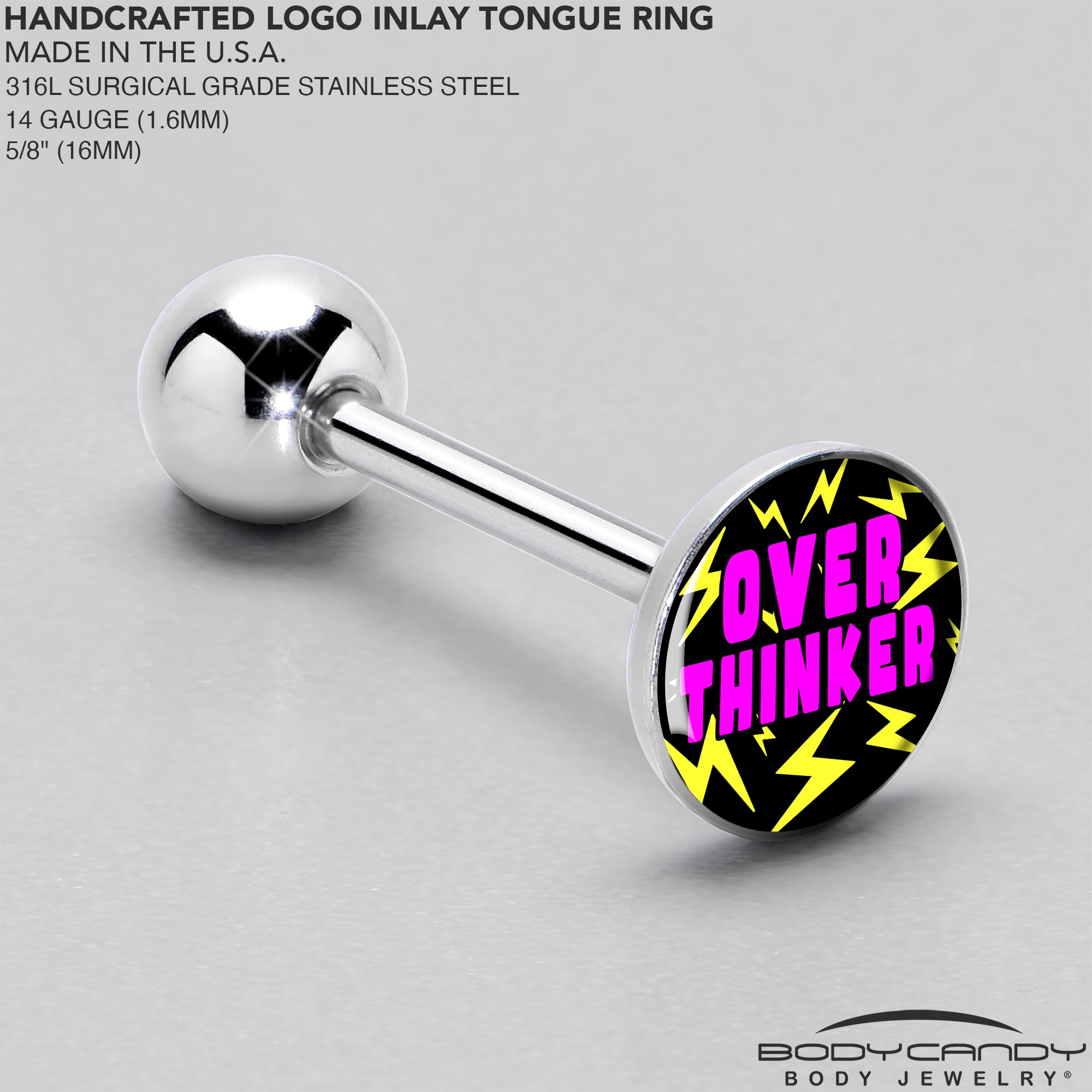 Over Thinker Impact Barbell Tongue Ring