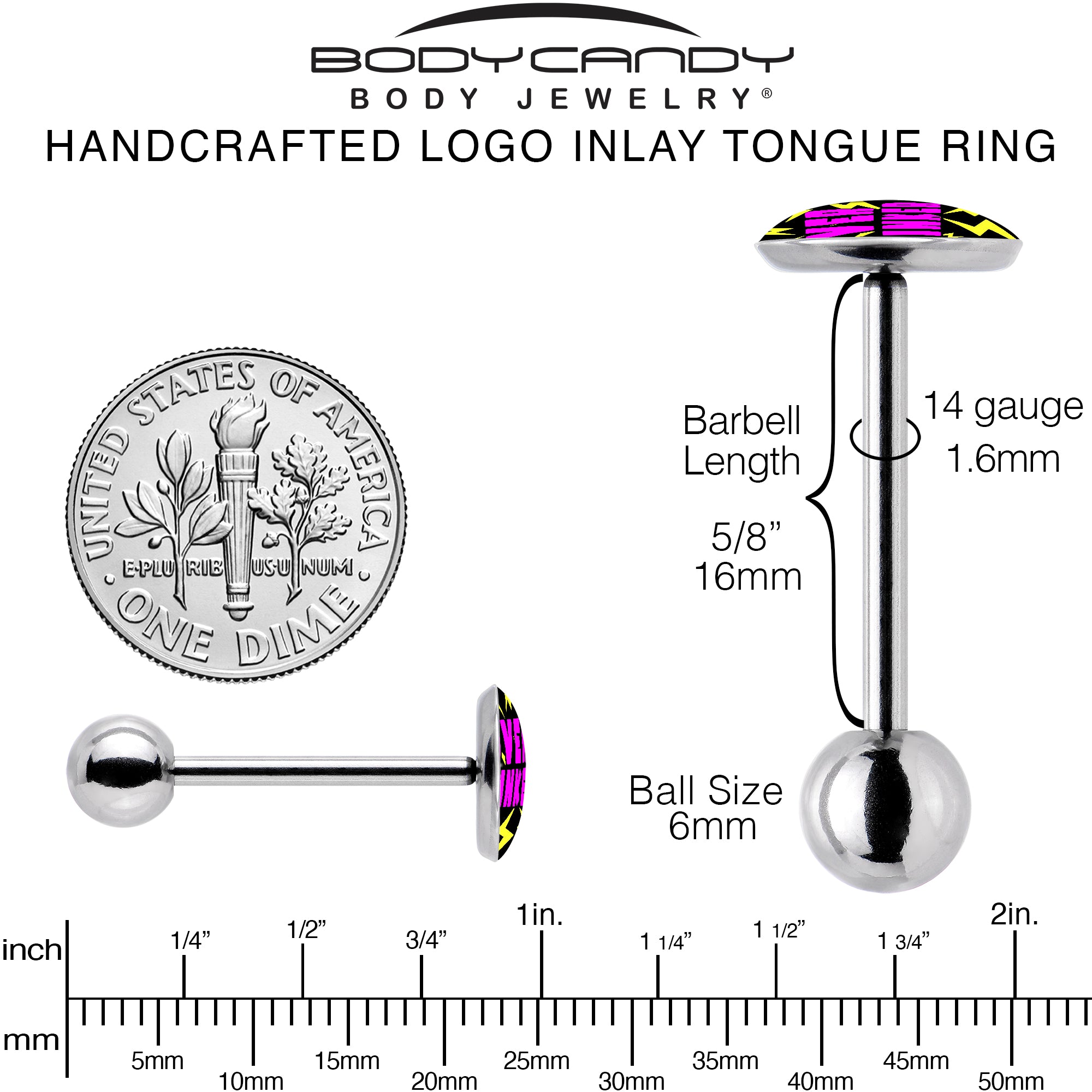 Over Thinker Impact Barbell Tongue Ring