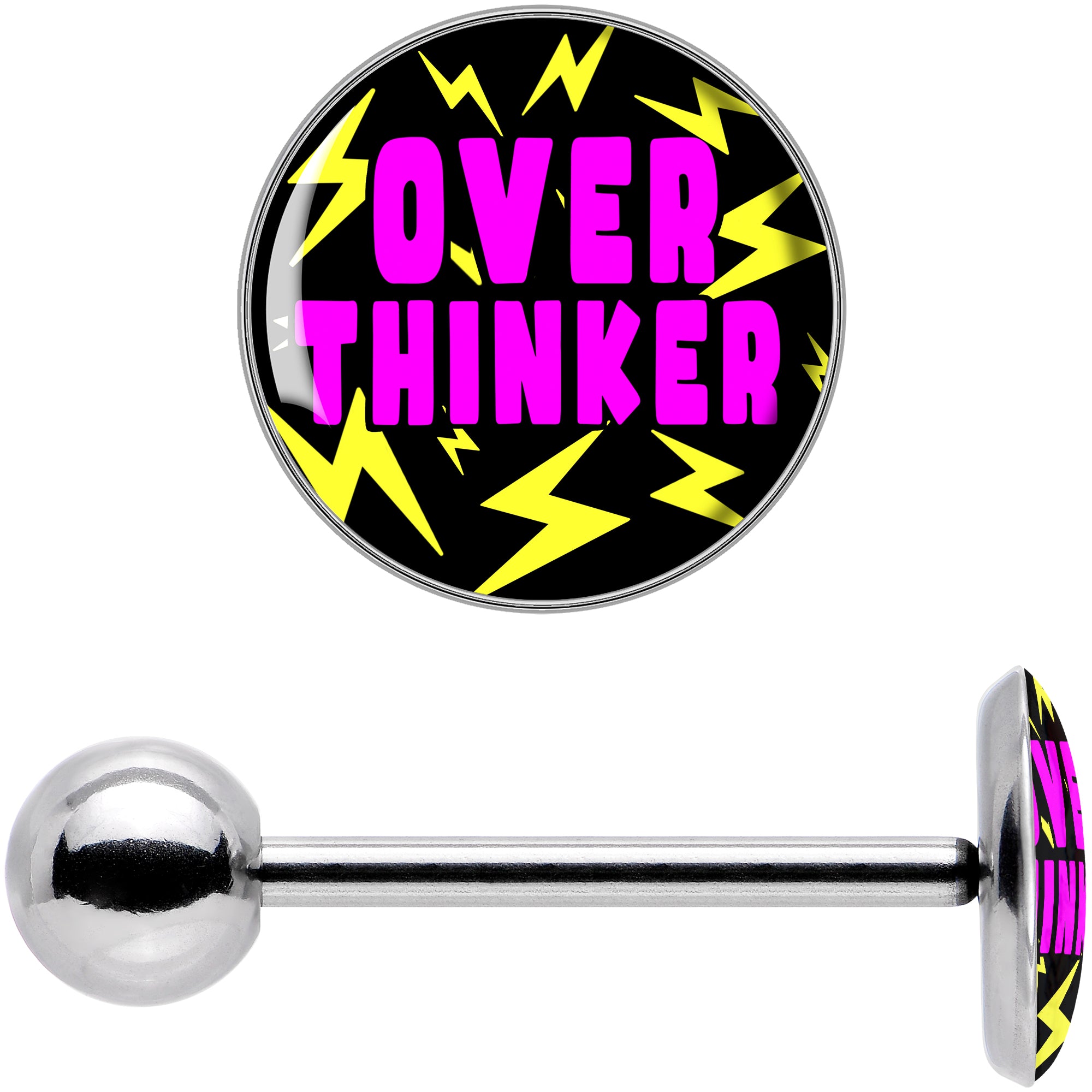 Over Thinker Impact Barbell Tongue Ring