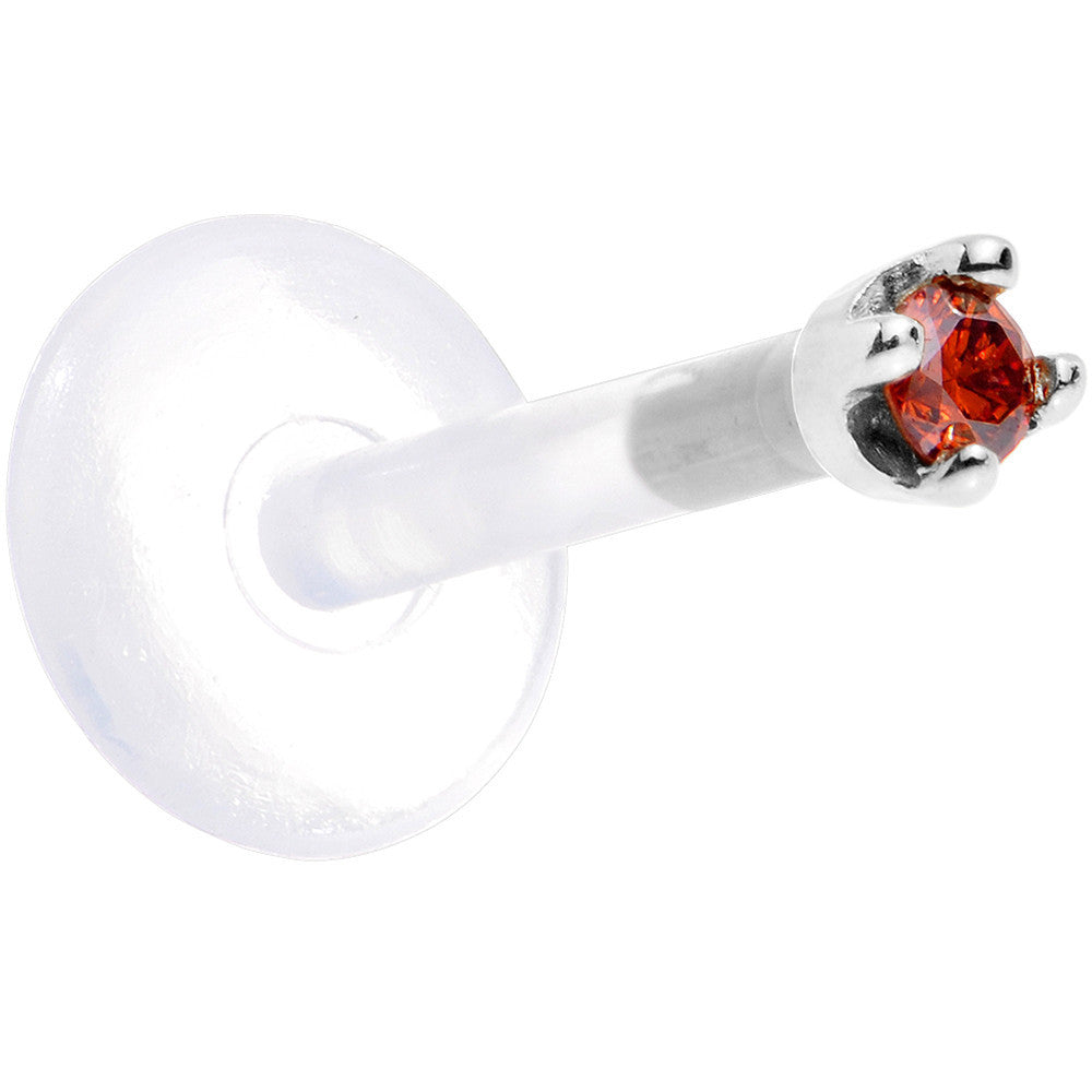 Solid 14KT White Gold 1.5mm Genuine Red Diamond Bioplast Push in Monroe