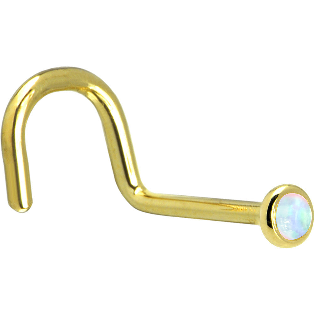 14k Gold Ocean Blue outlet Opal Nose Piercing mark 14k Solid Gold New