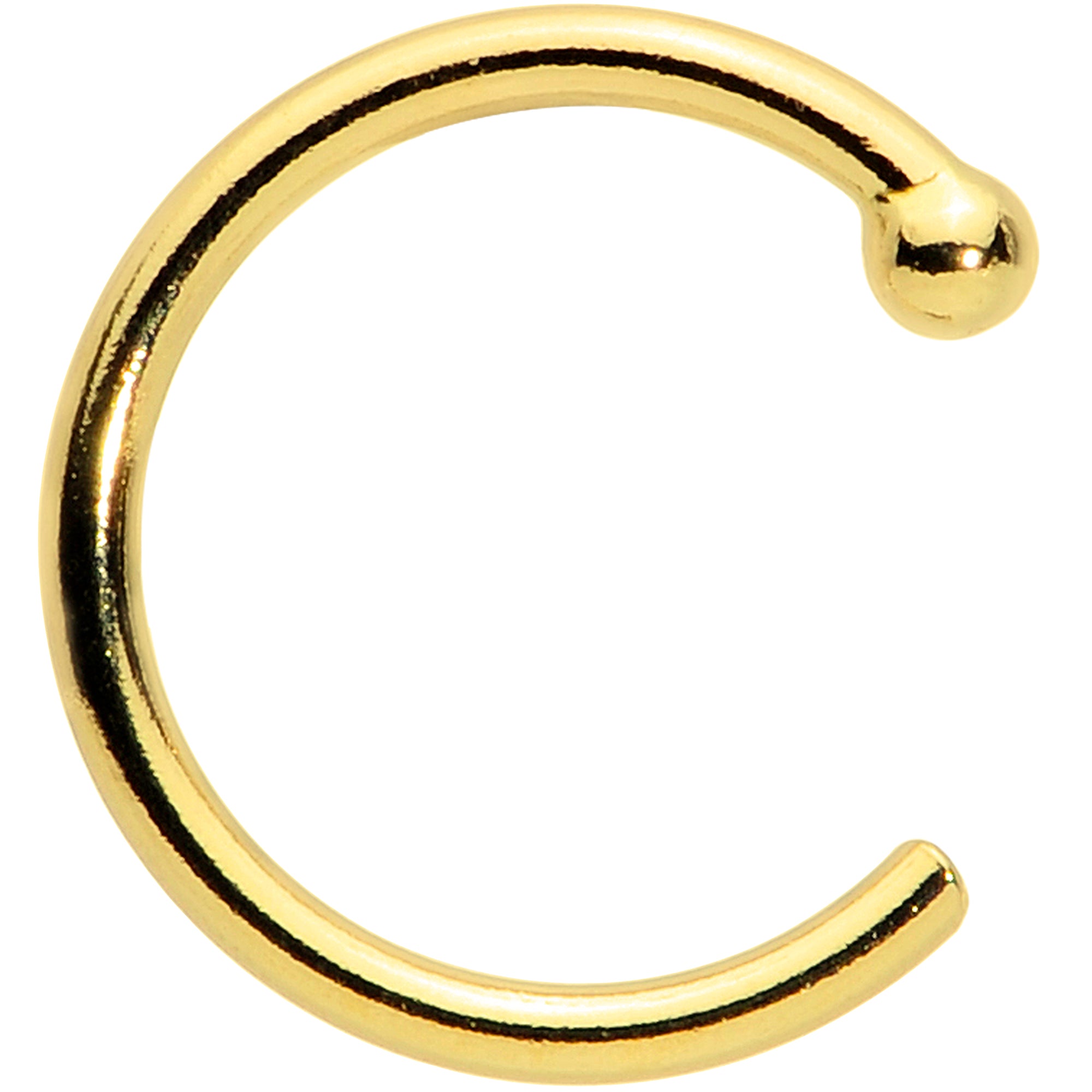 20 Gauge 1/4 14kt Solid Yellow Gold Nose Hoop