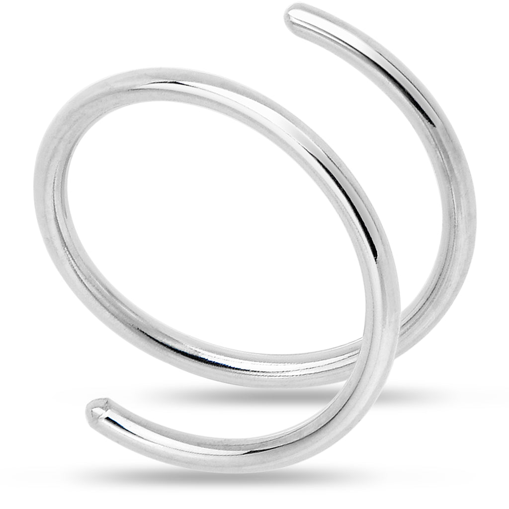 Double Hoop Nose 925 Sterling Silver Spiral Nose Ring (Select Your Size)