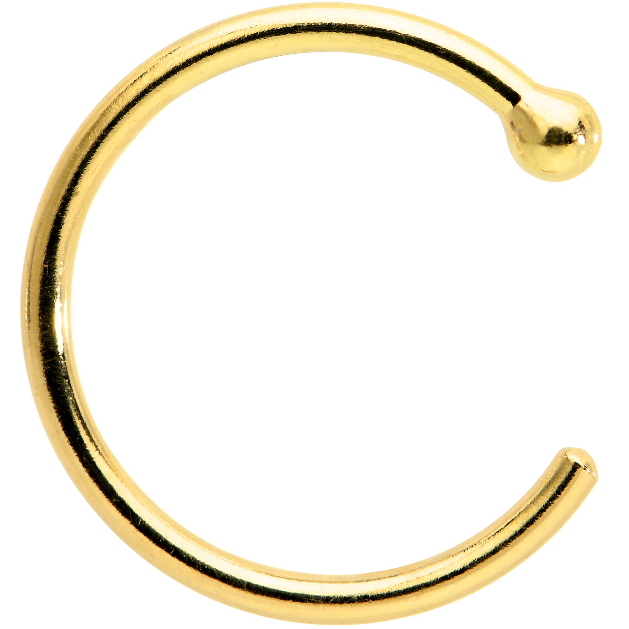 20 Gauge 5/16 Solid 18KT Yellow Gold Nose Hoop