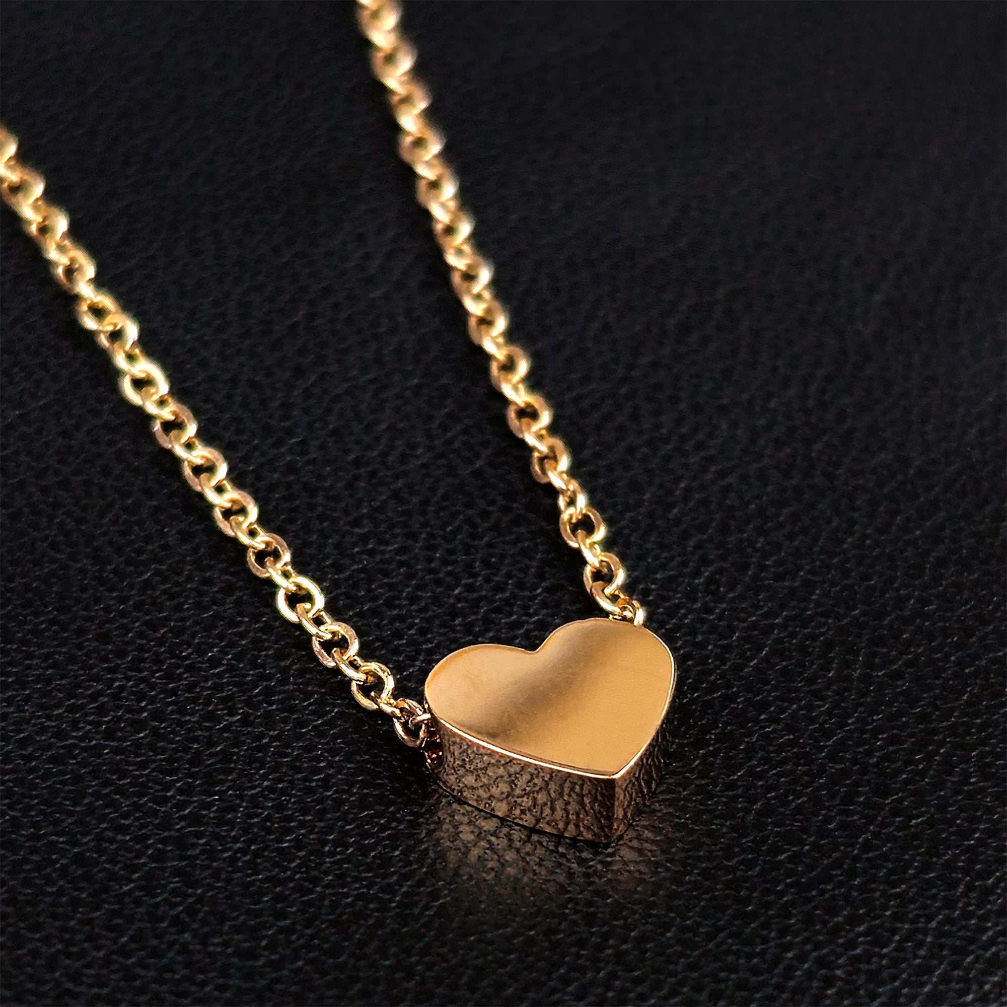 Stainless Steel Rose Gold Tone PVD Chain Dainty Heart Pendant Necklace