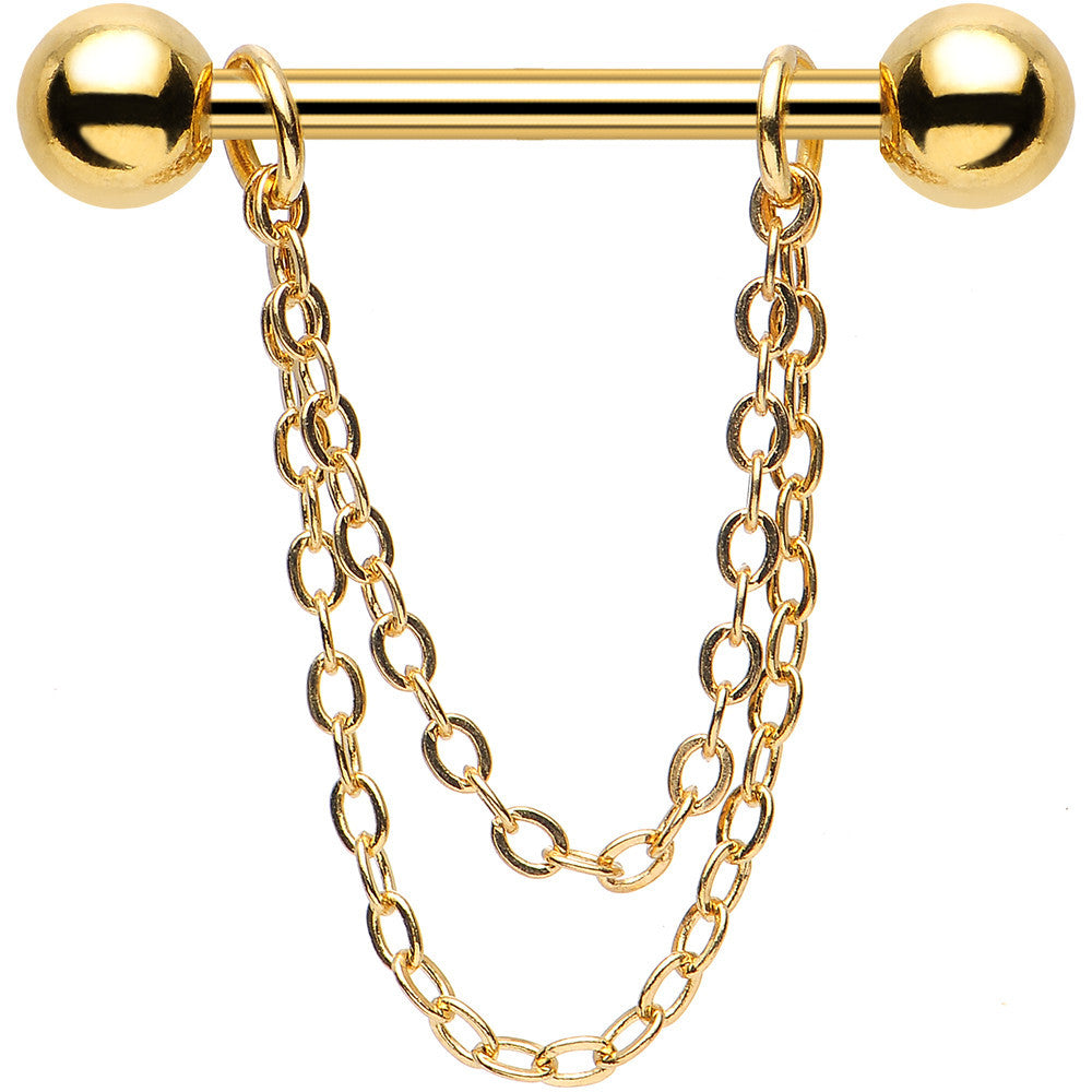 Gold titanium nipple deals rings