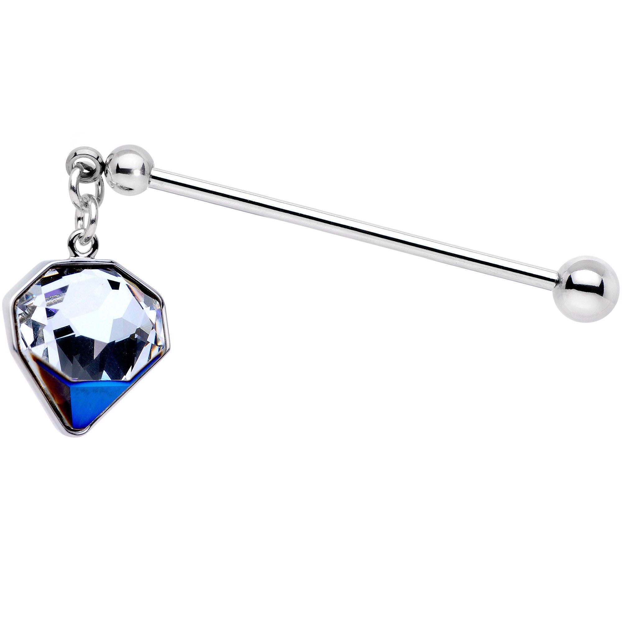 Big Bling Industrial Barbell 36mm Created with Crystals