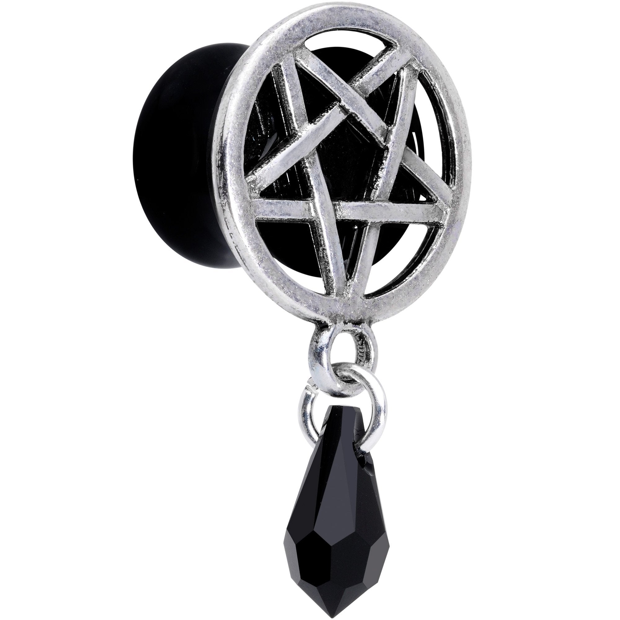 Pentagram Saddle Plug Set Created with Crystals 00 Gauge to 19mm