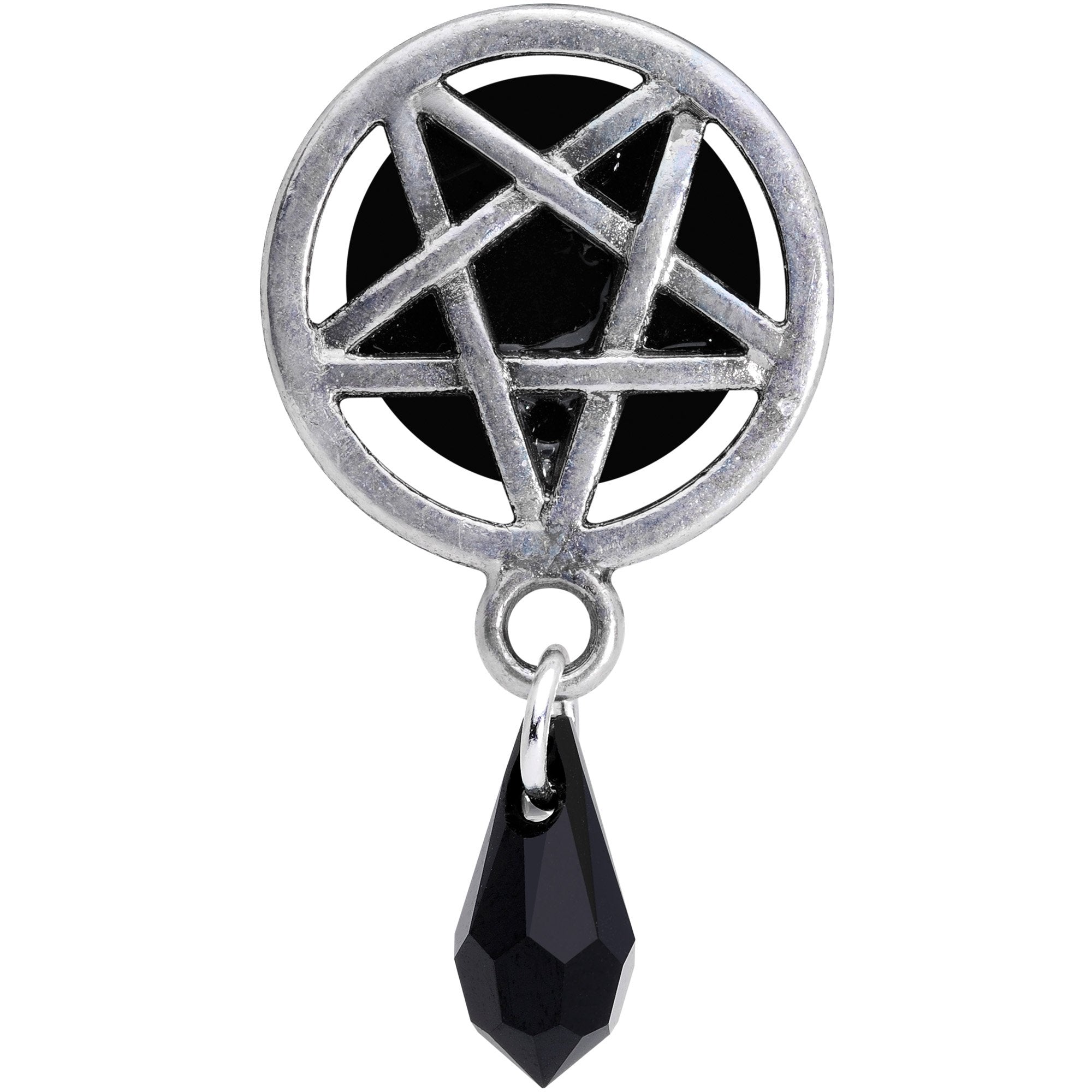 Pentagram Saddle Plug Set Created with Crystals 00 Gauge to 19mm