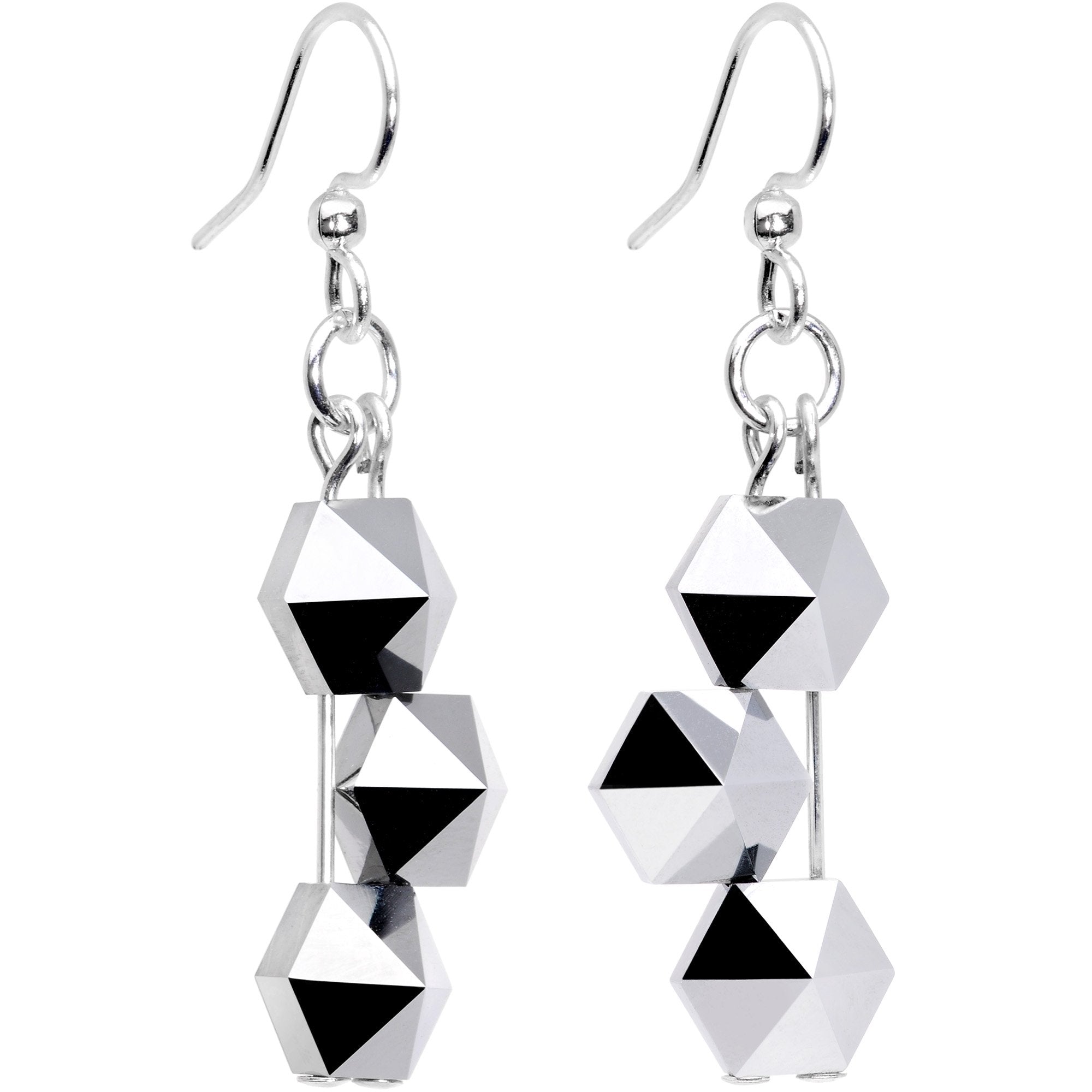 Handmade Geometric Earrings Created with Crystals