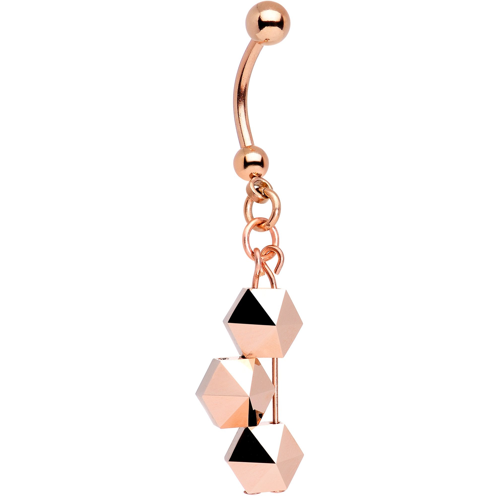 Handcrafted Pyramid Dangle Belly Ring Created with Crystals