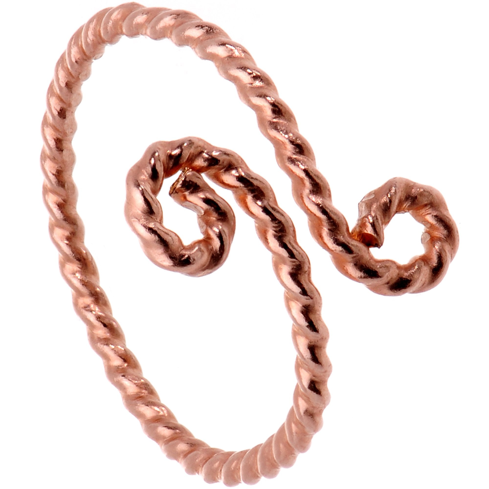 Handcrafted Rose Gold Filled Twisted Curved Coiled Toe Ring