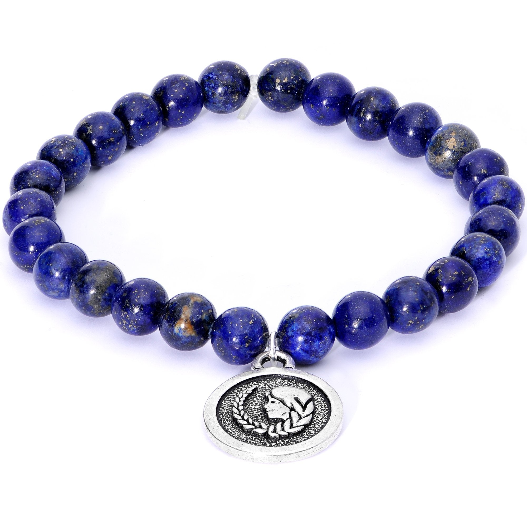 Handmade Lava Stone Lapis Lazuli Virgo Zodiac Bracelet Set of 2