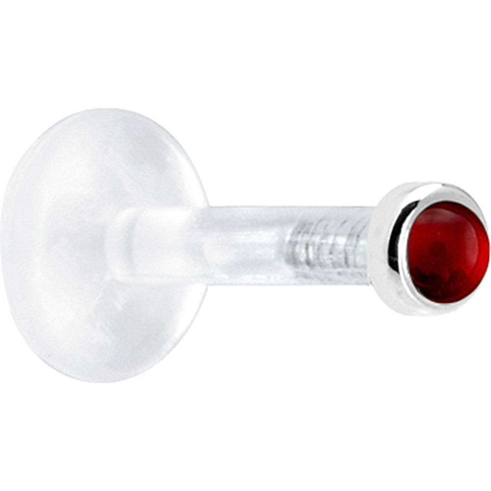 Solid 14KT White Gold 2mm Genuine Ruby Bioplast Push in Monroe