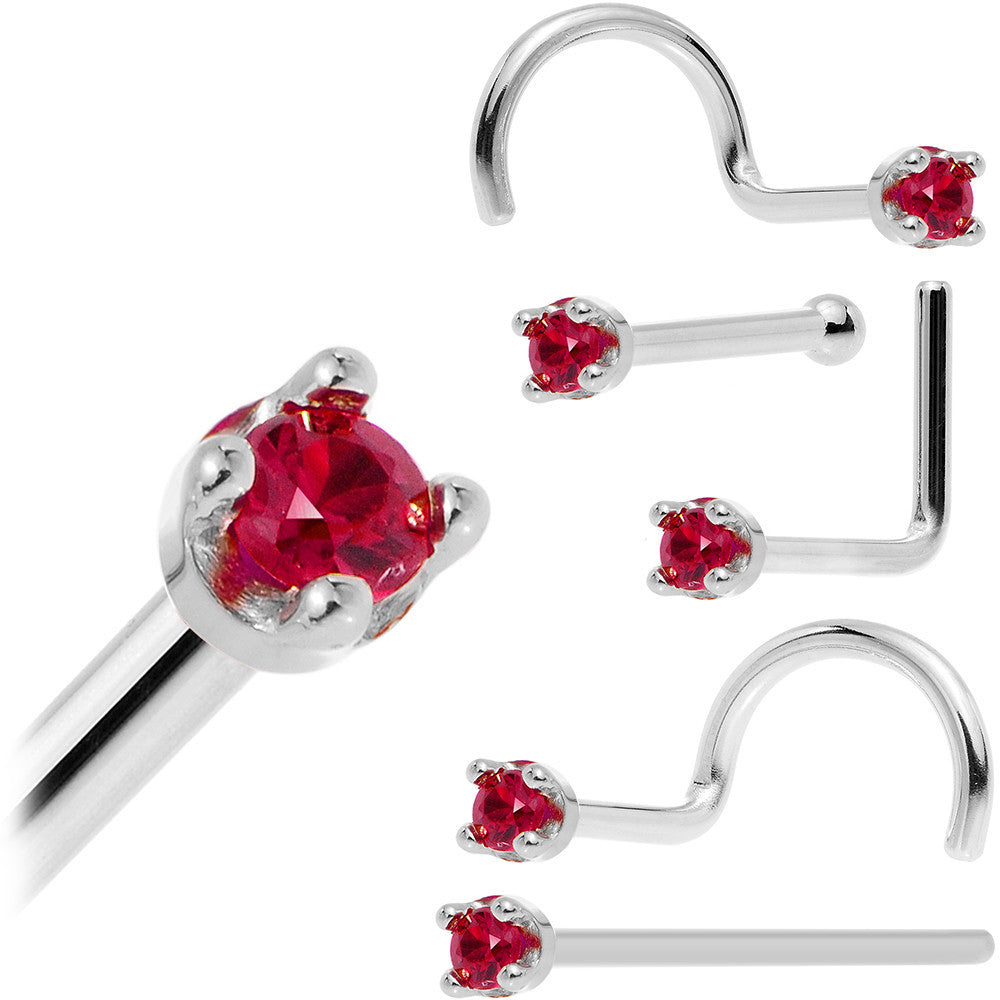 Red diamond deals nose pin