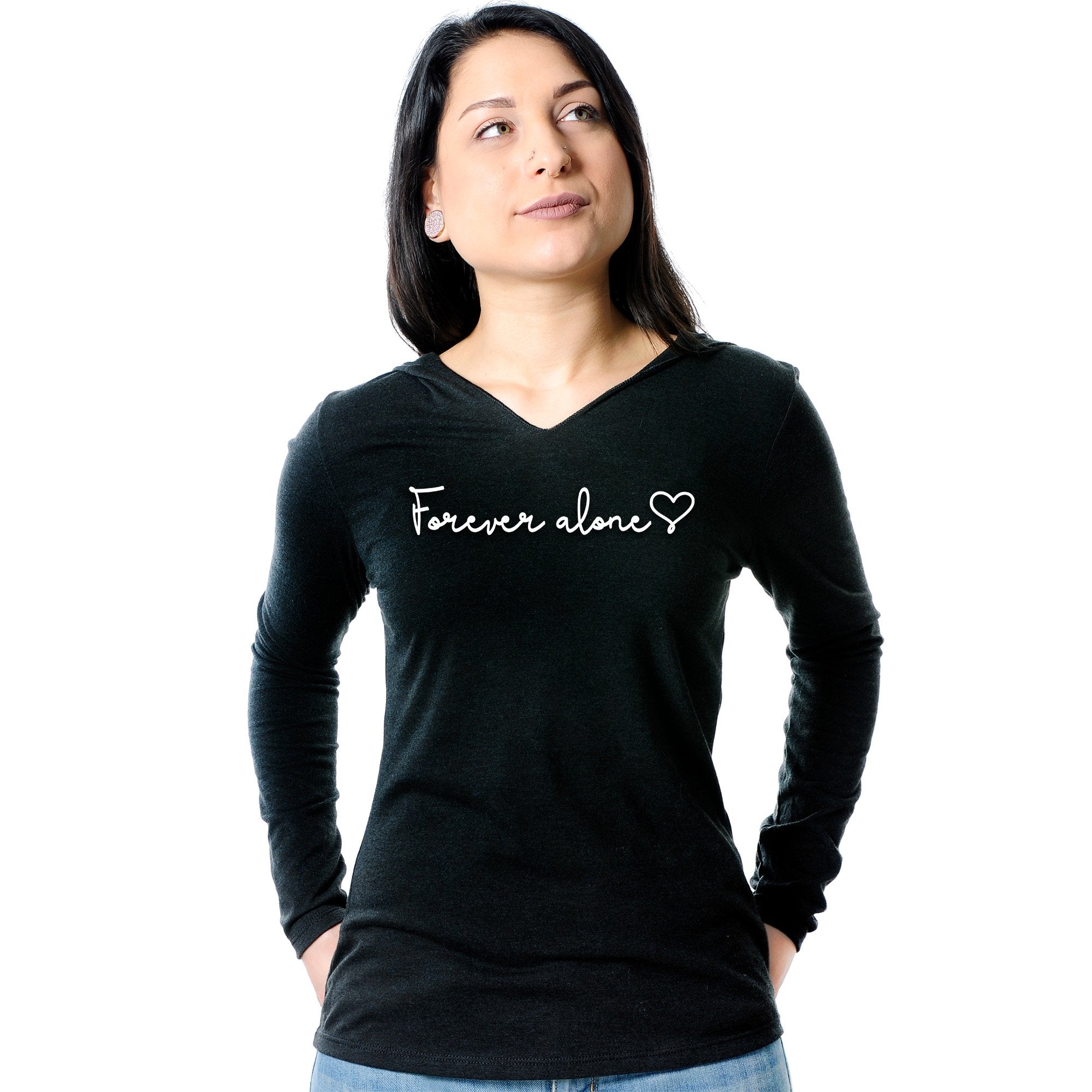 Forever Alone Tapered Long Sleeve Hoodie