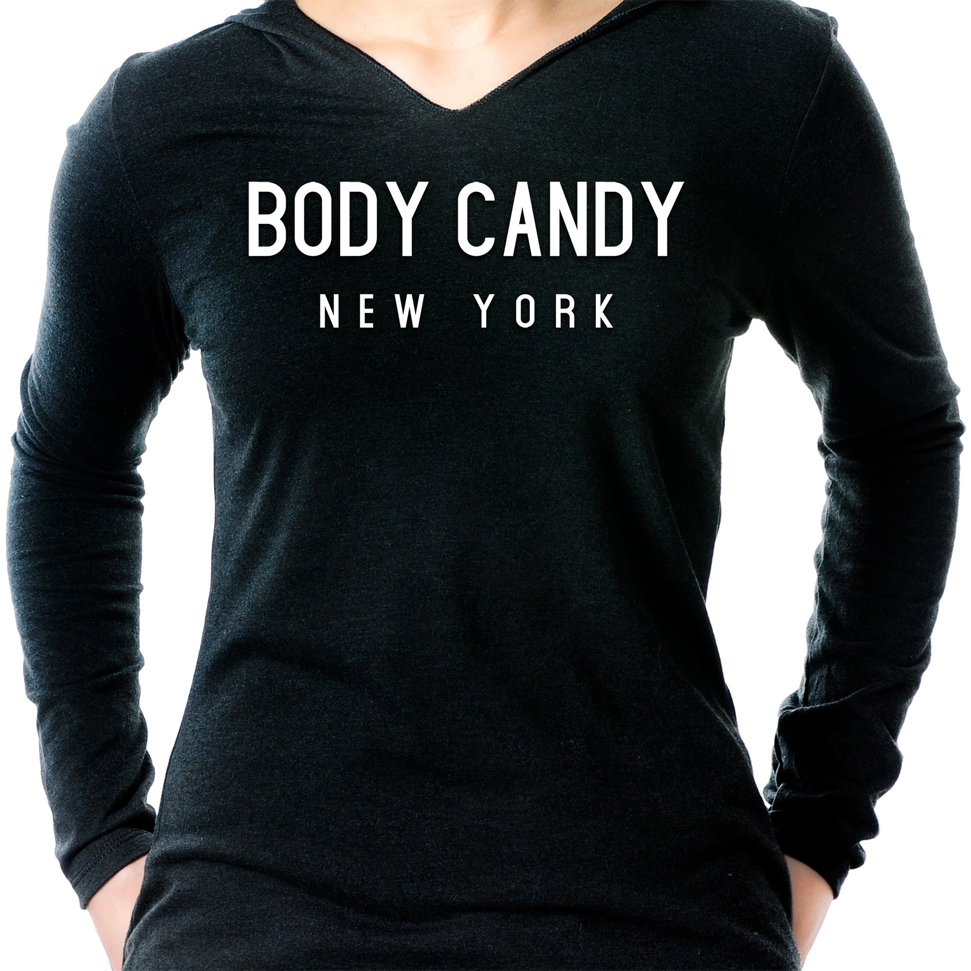 Body Candy New York Gray Tapered Long Sleeve Hoodie