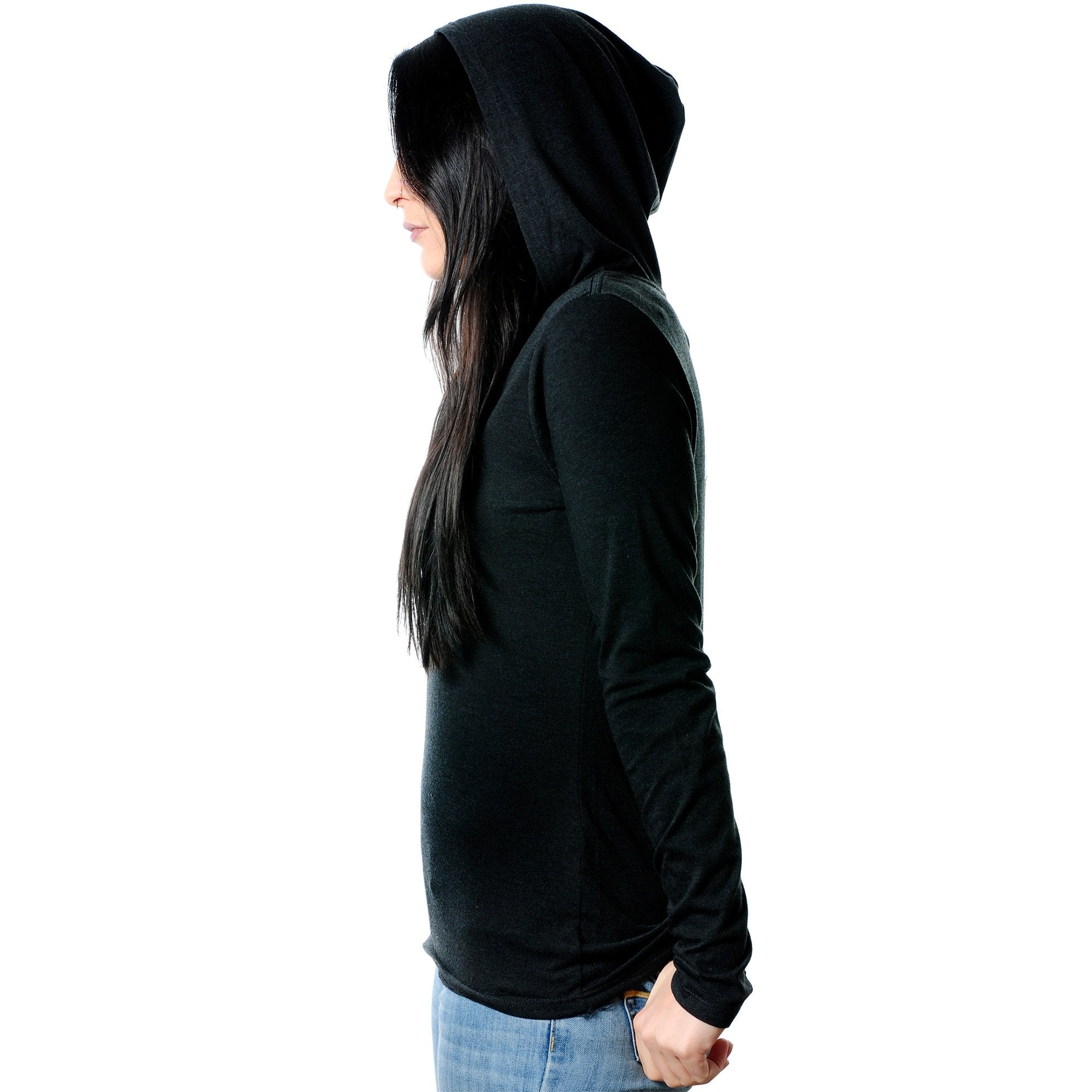 I Have Piercings (You Can't See) Black Tapered Long Sleeve Hoodie