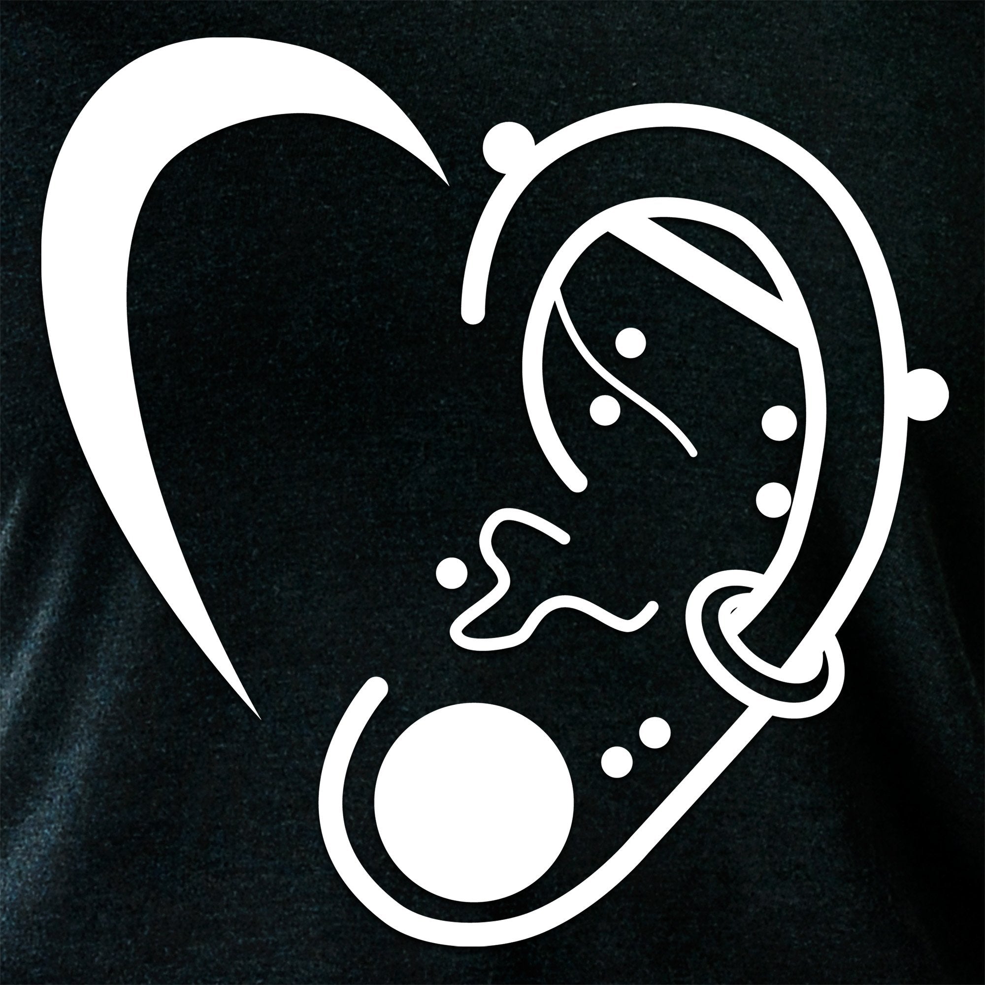 Modified Ear Heart Tapered Long Sleeve Hoodie