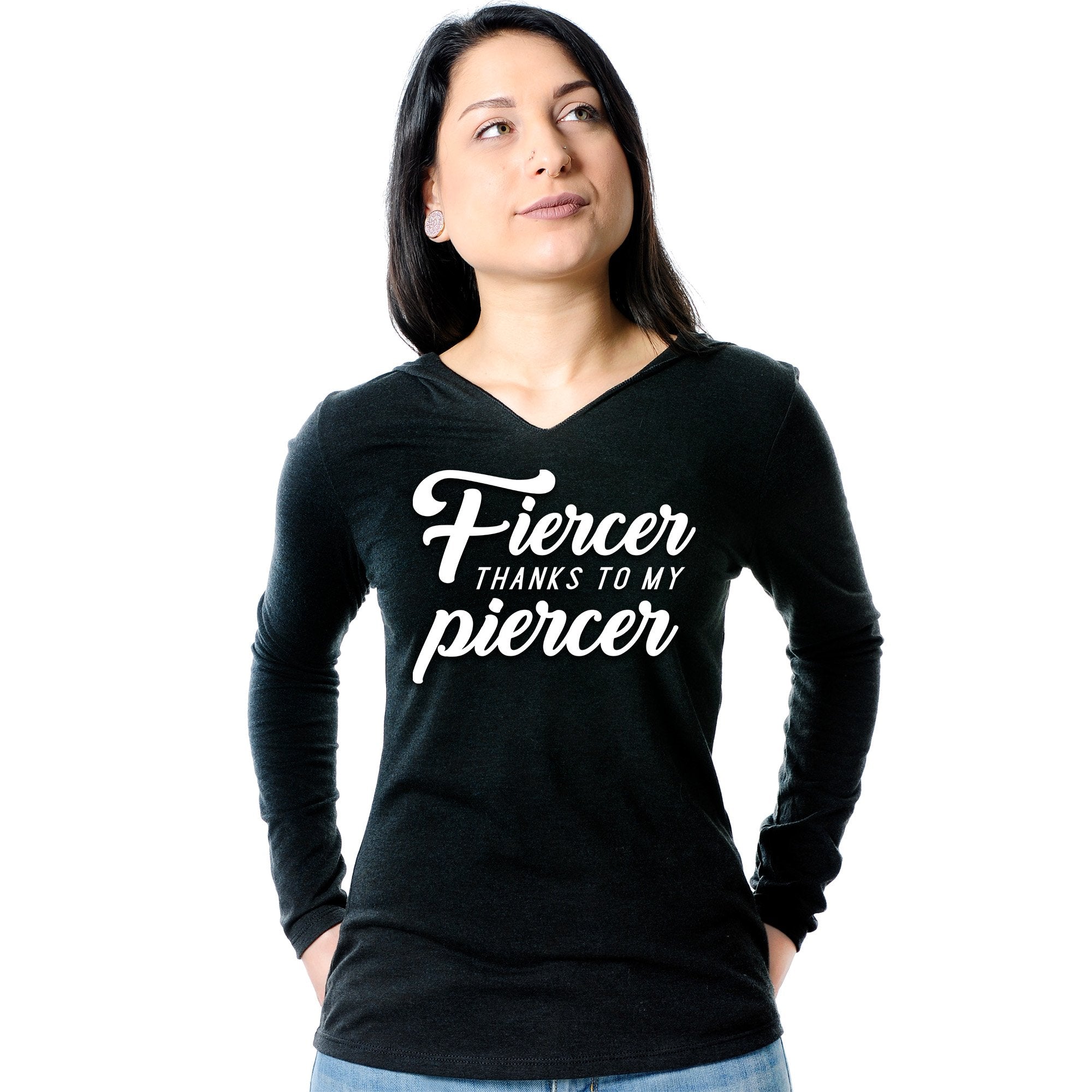 Fiercer thanks to my Piercer Black Tapered Long Sleeve Hoodie