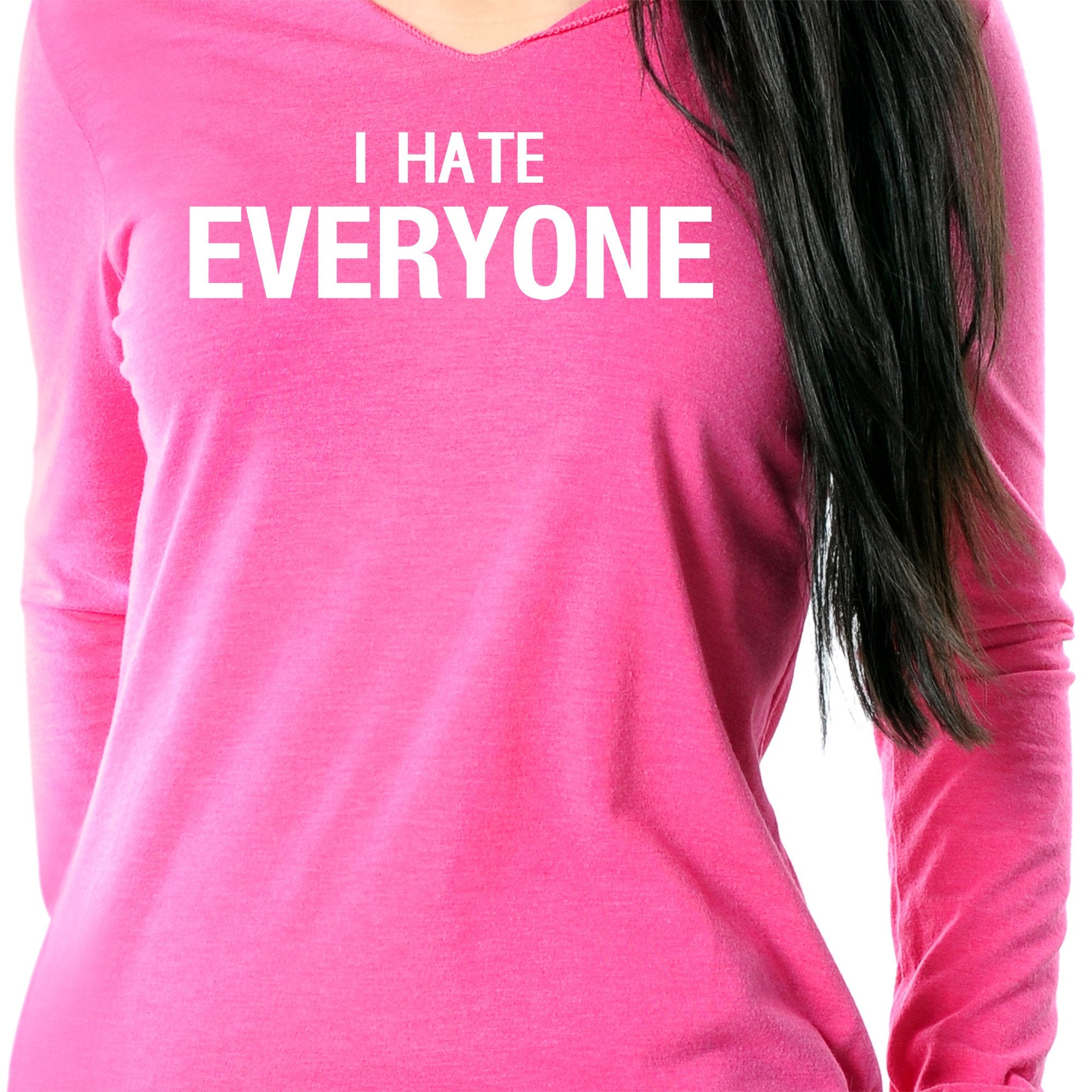 I hate everyone Tapered Long Sleeve Hoodie