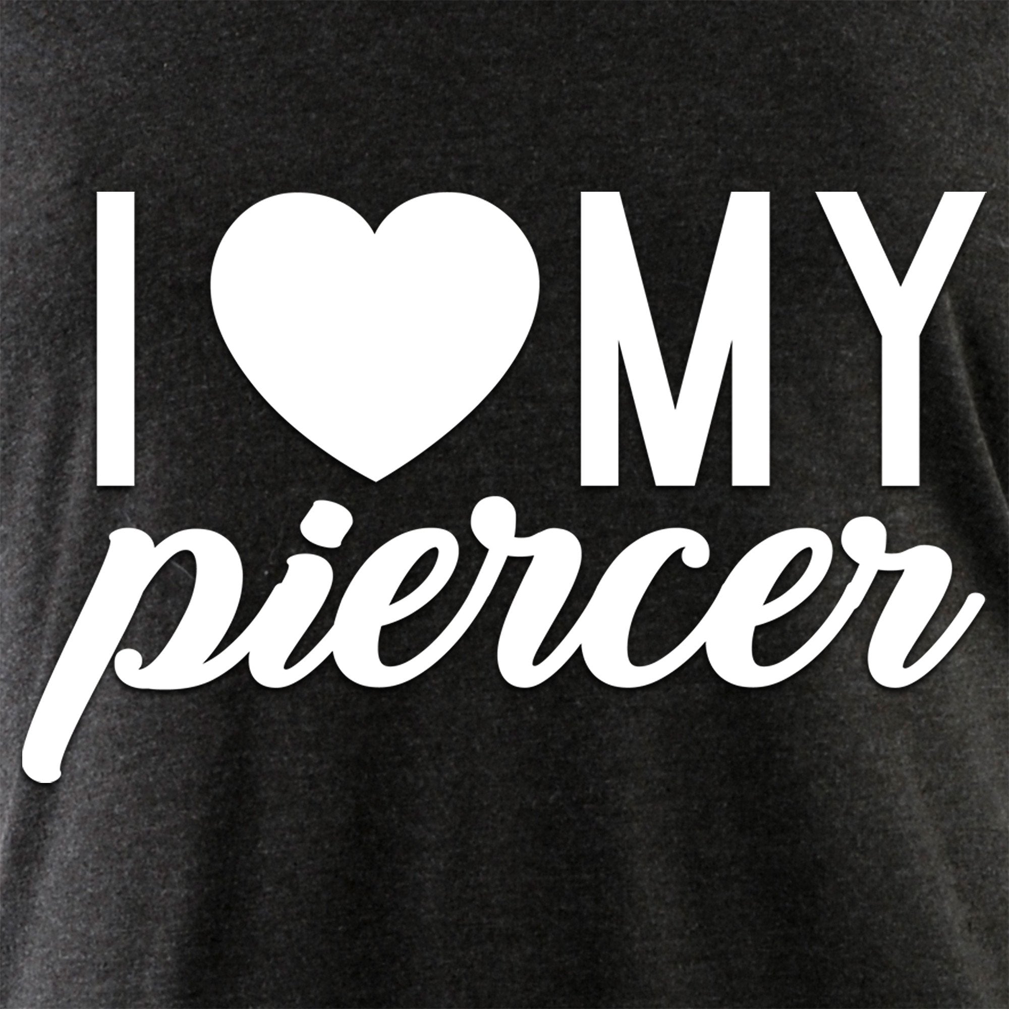 I Heart My Piercer Black Tapered Long Sleeve Hoodie