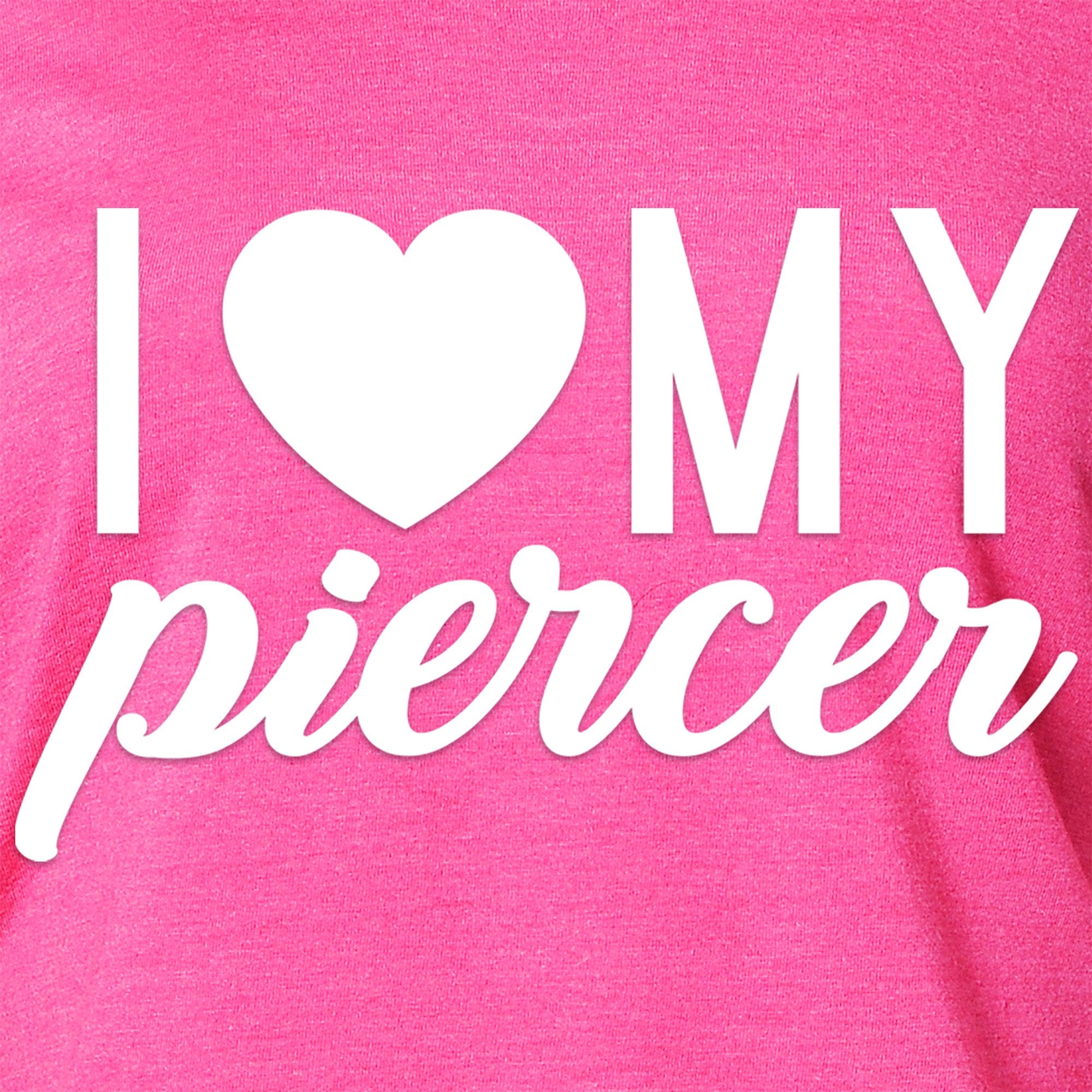 I Heart My Piercer Black Tapered Long Sleeve Hoodie