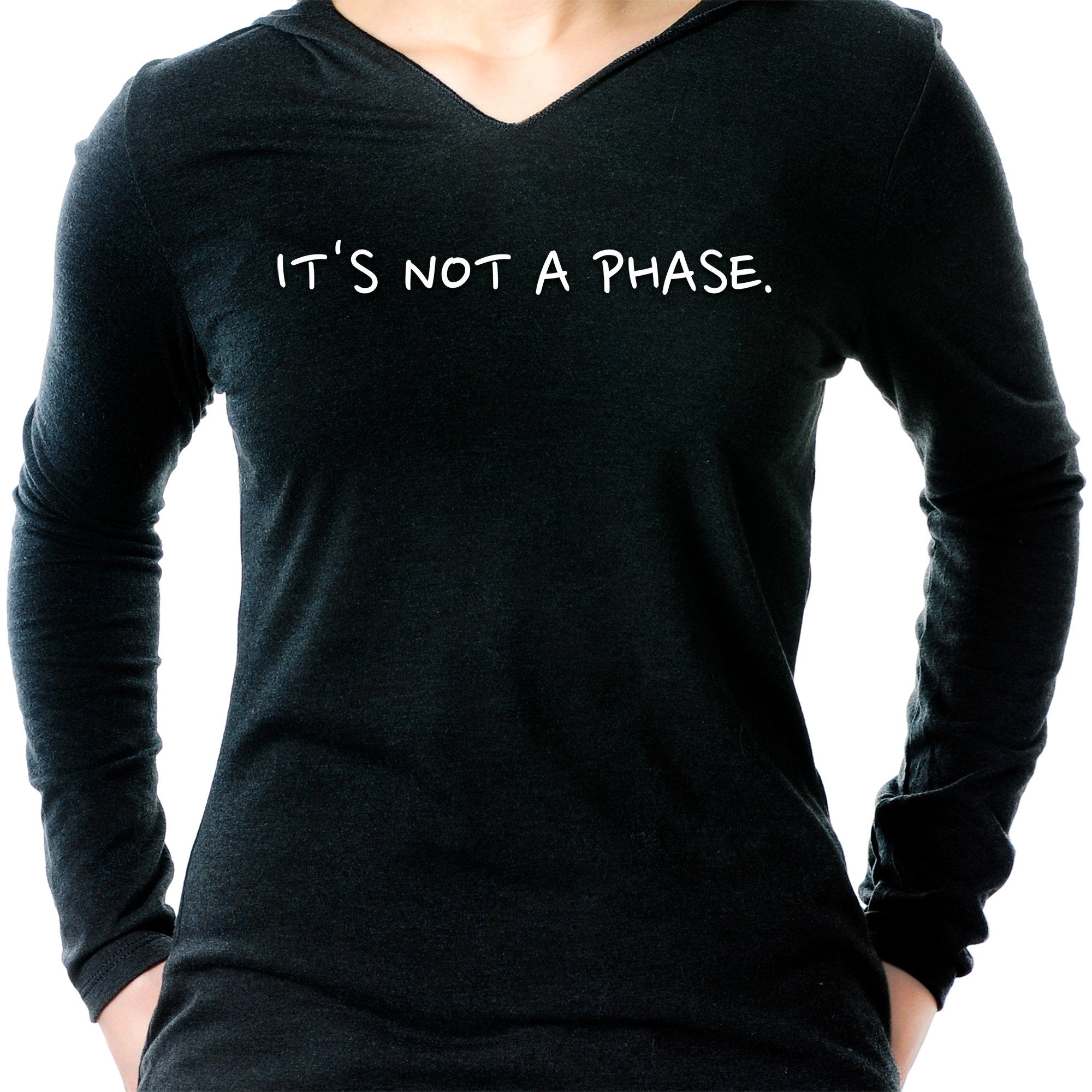 It's Not a Phase Black Tapered Long Sleeve Hoodie