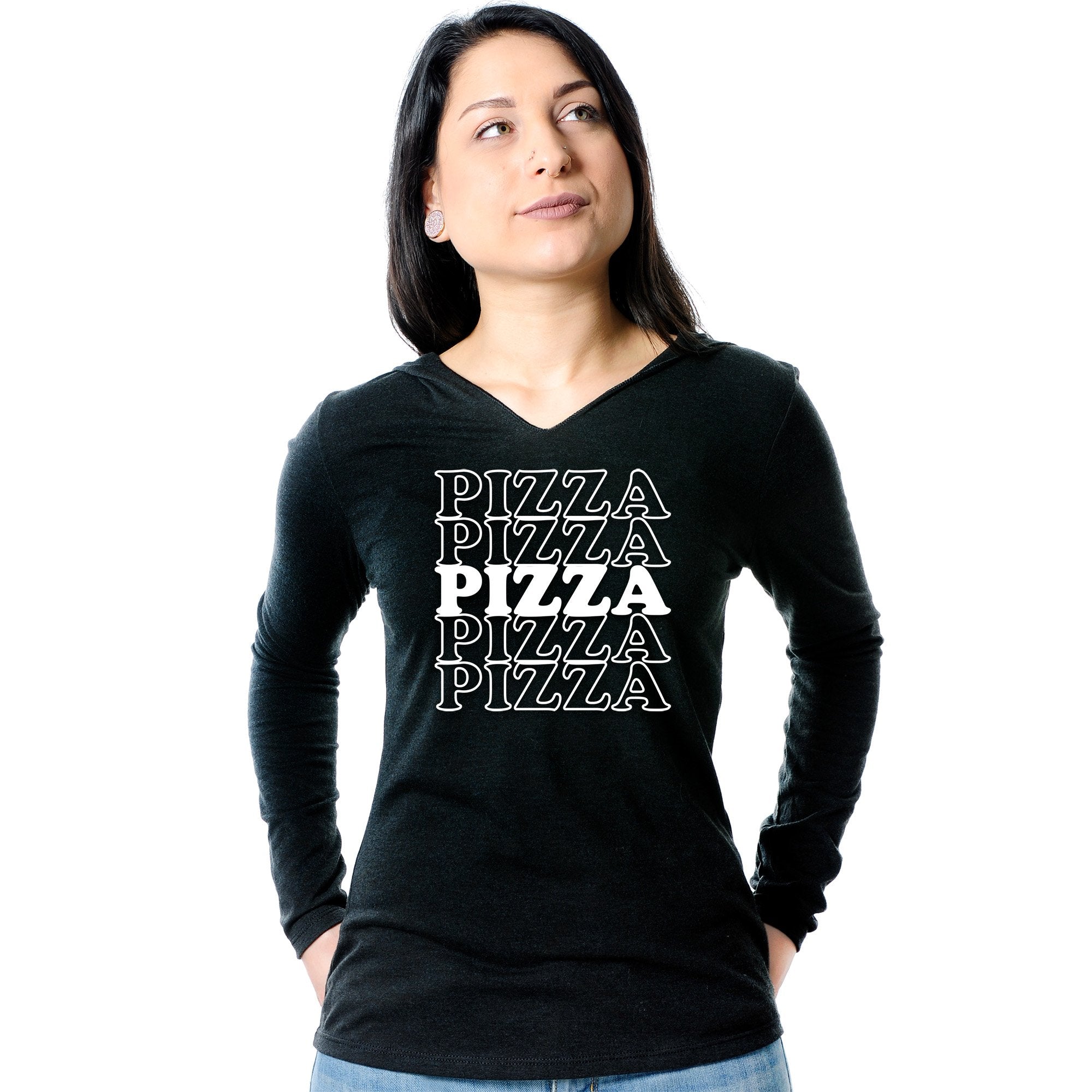 Pizza Pizza Pizza Pizza Pizza Tapered Long Sleeve Hoodie