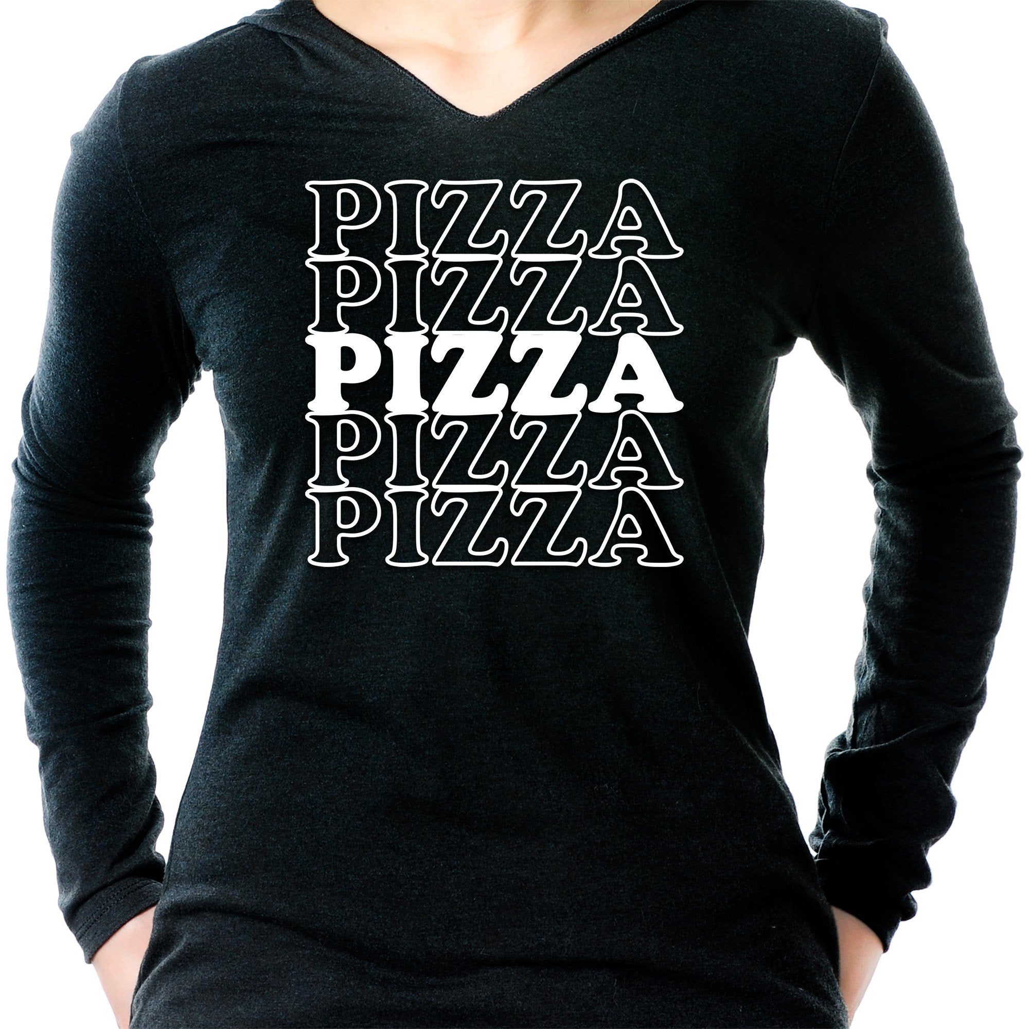 Pizza Pizza Pizza Pizza Pizza Tapered Long Sleeve Hoodie