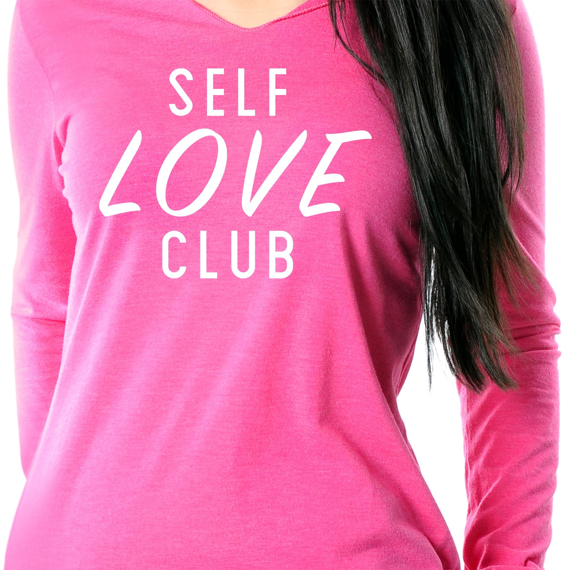 Self Love Club Black Tapered Long Sleeve Hoodie