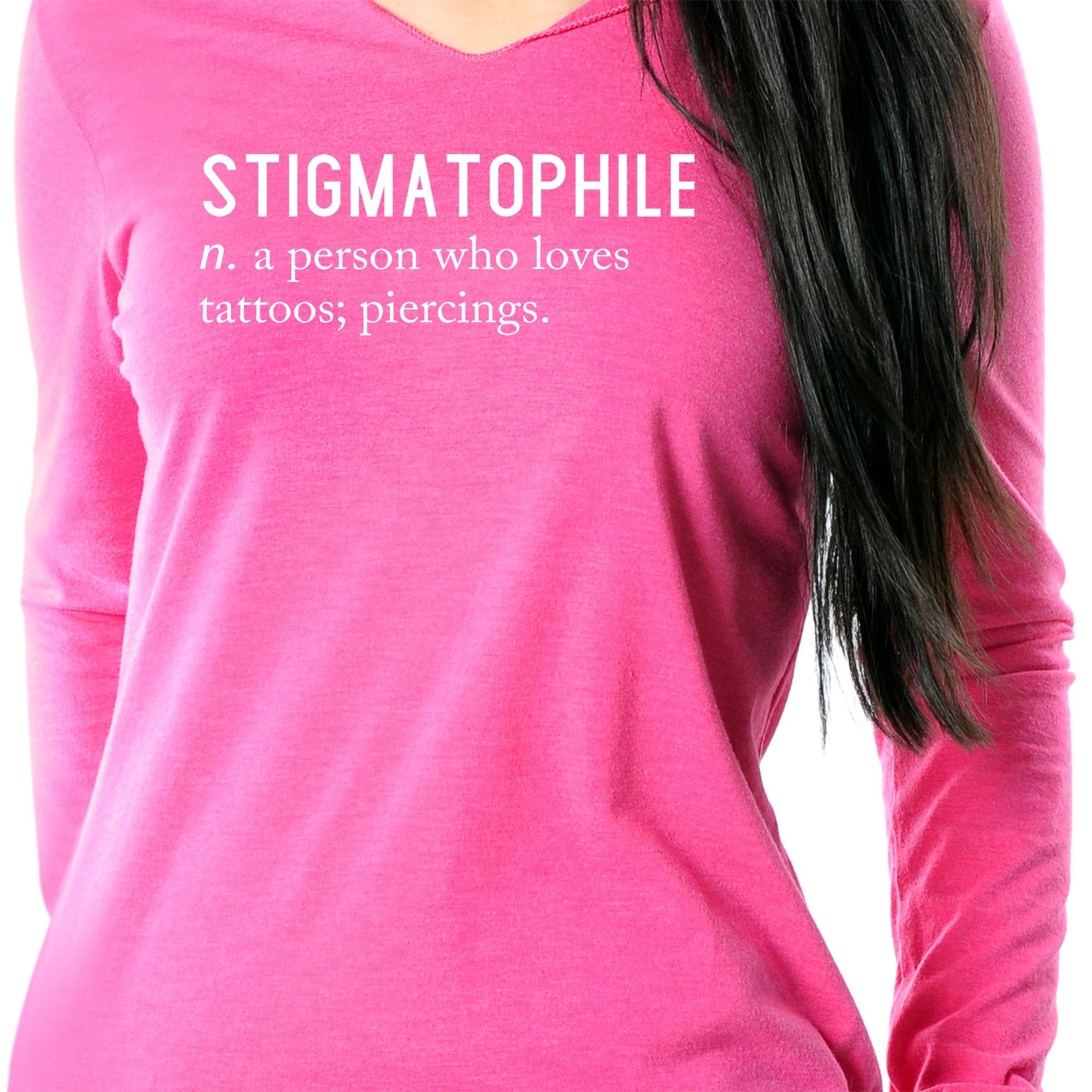 Stigmatophile n. a person who loves tattoos; piercings. Black Tapered Long Sleeve Hoodie