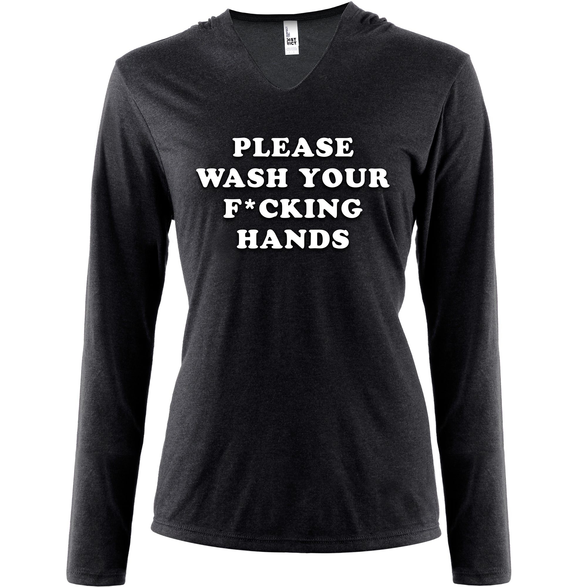 Please Wash Your F*cking Hands Tapered Long Sleeve Hoodie