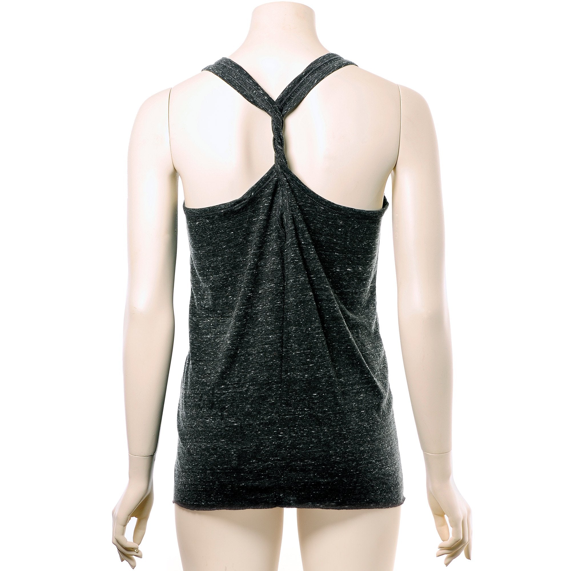 Pierced AF Black Gray Cosmic Twist Back Tank Top