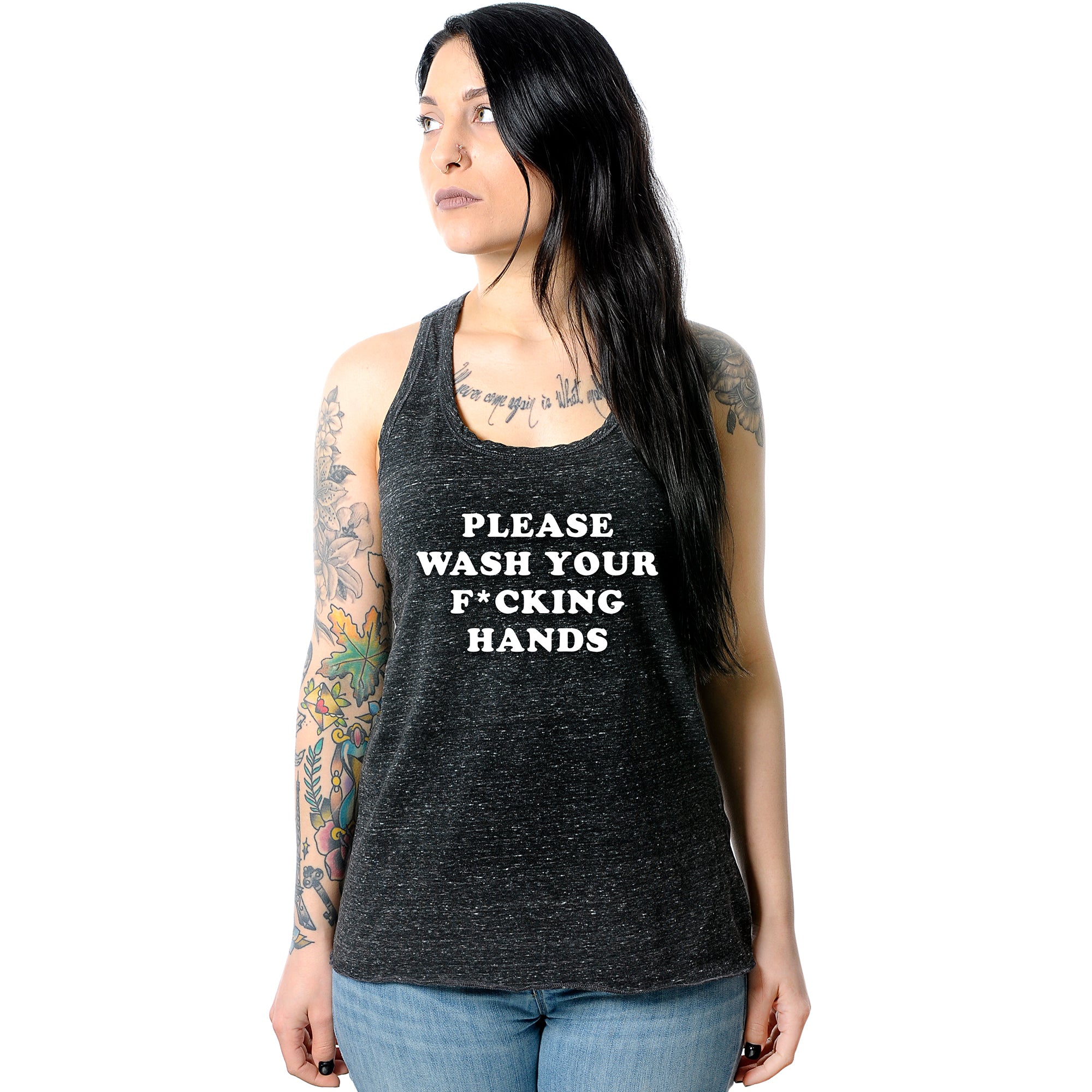 Please Wash Your F*cking Hands Cosmic Twist Back Tank Top