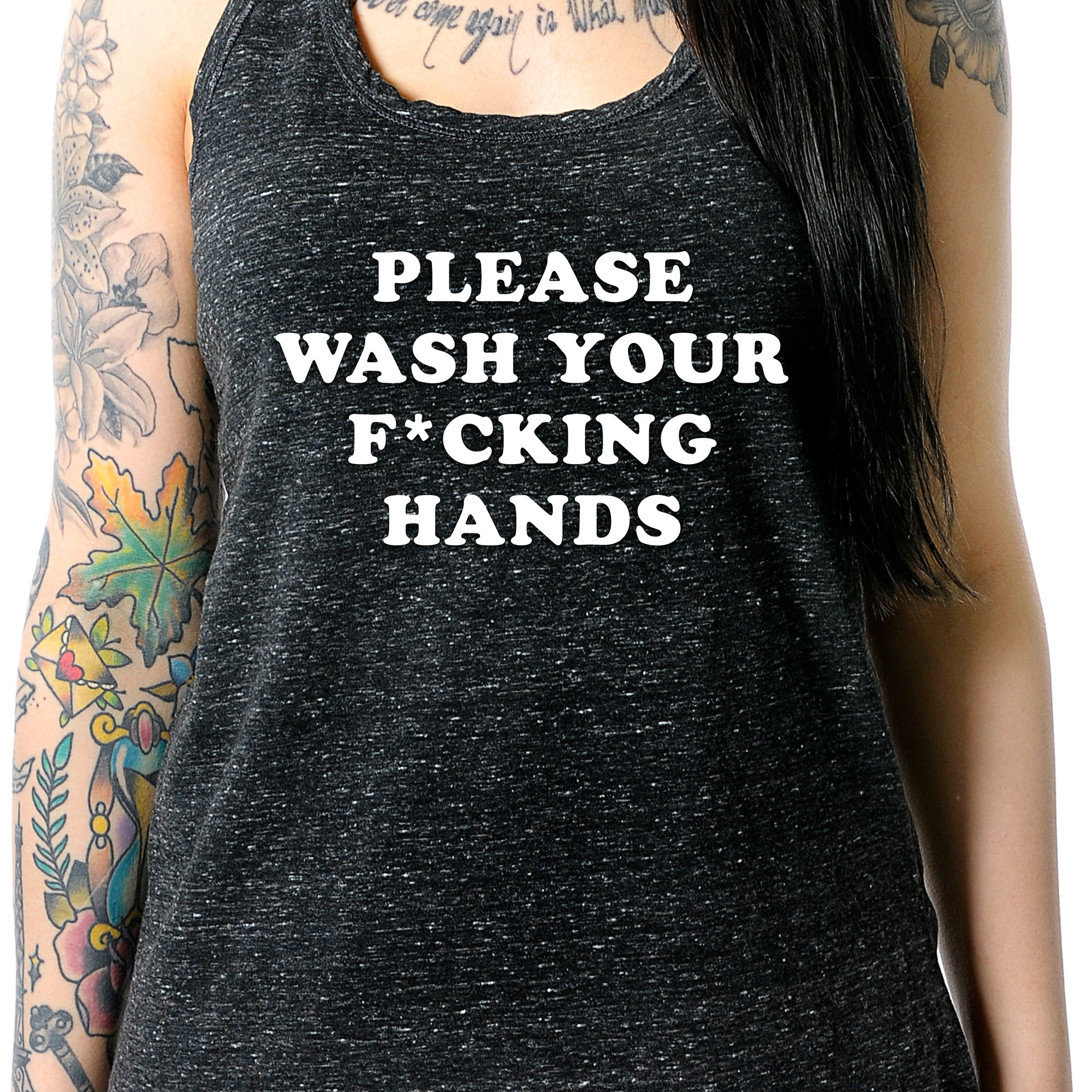 Please Wash Your F*cking Hands Cosmic Twist Back Tank Top