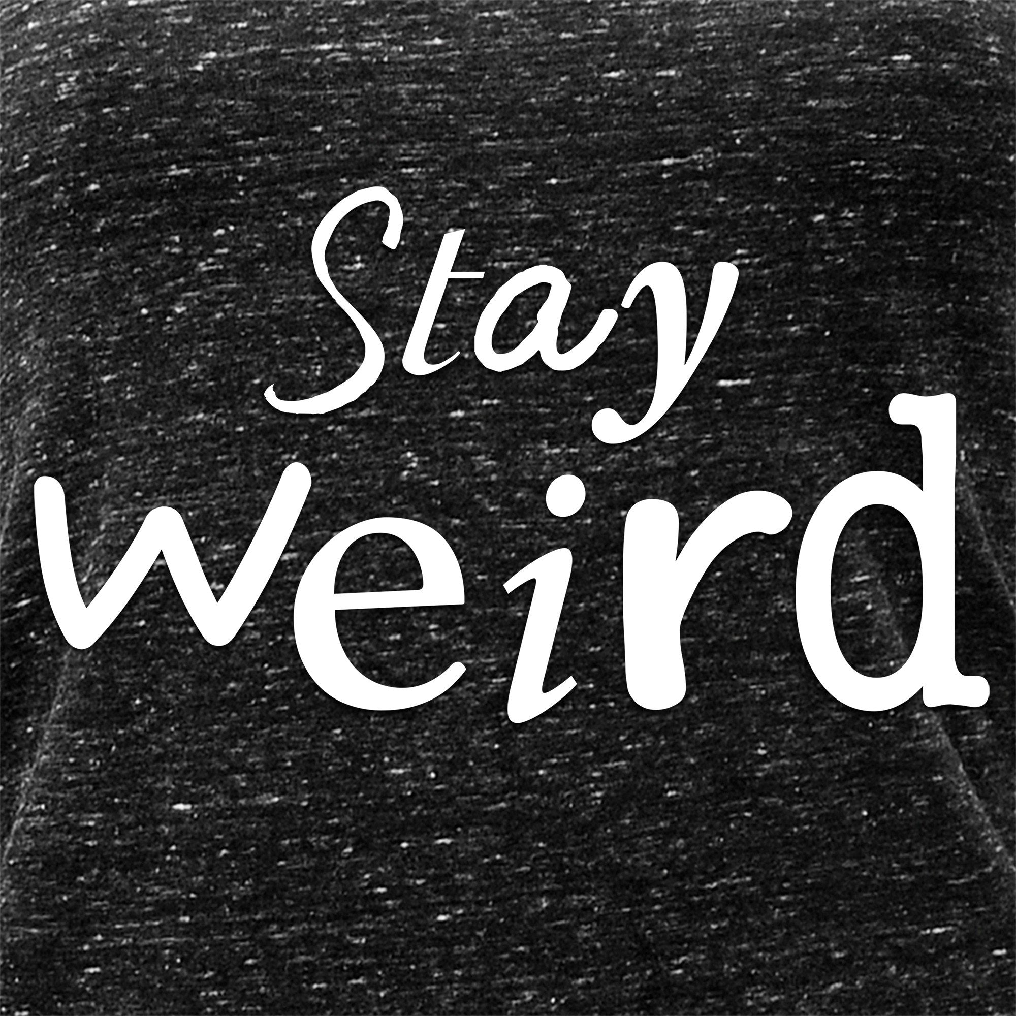 Stay Weird Black Gray Cosmic Twist Back Tank Top