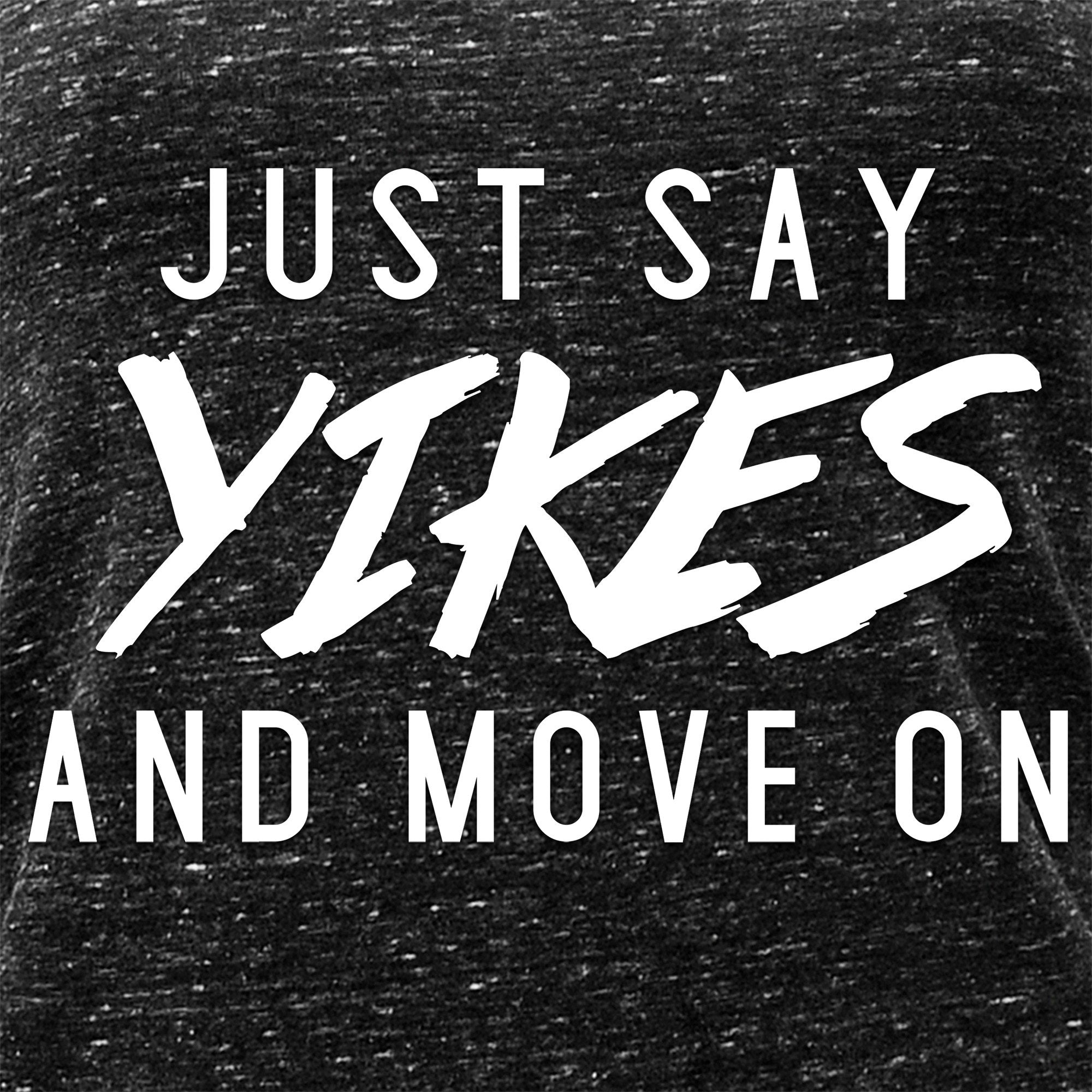 Just Say Yikes and Move On Black Gray Cosmic Twist Back Tank Top