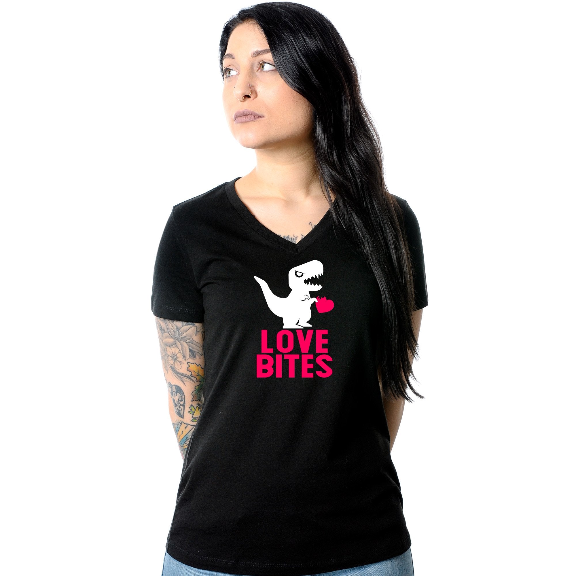 Love Bites Tapered V-Neck Tee Shirt