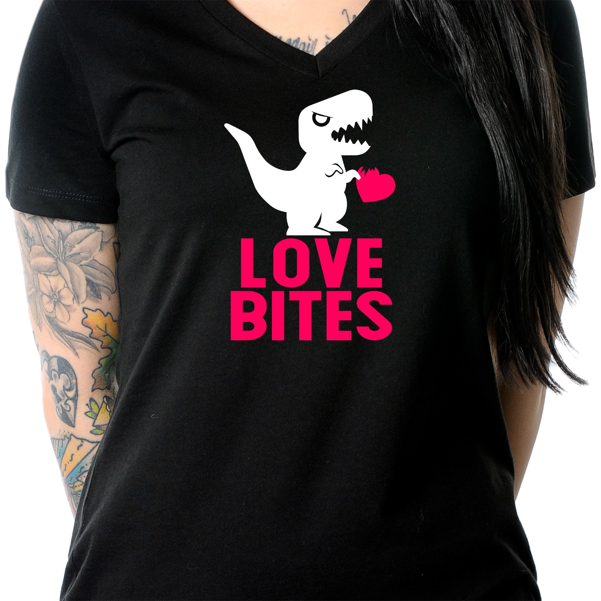 Love Bites Tapered V-Neck Tee Shirt