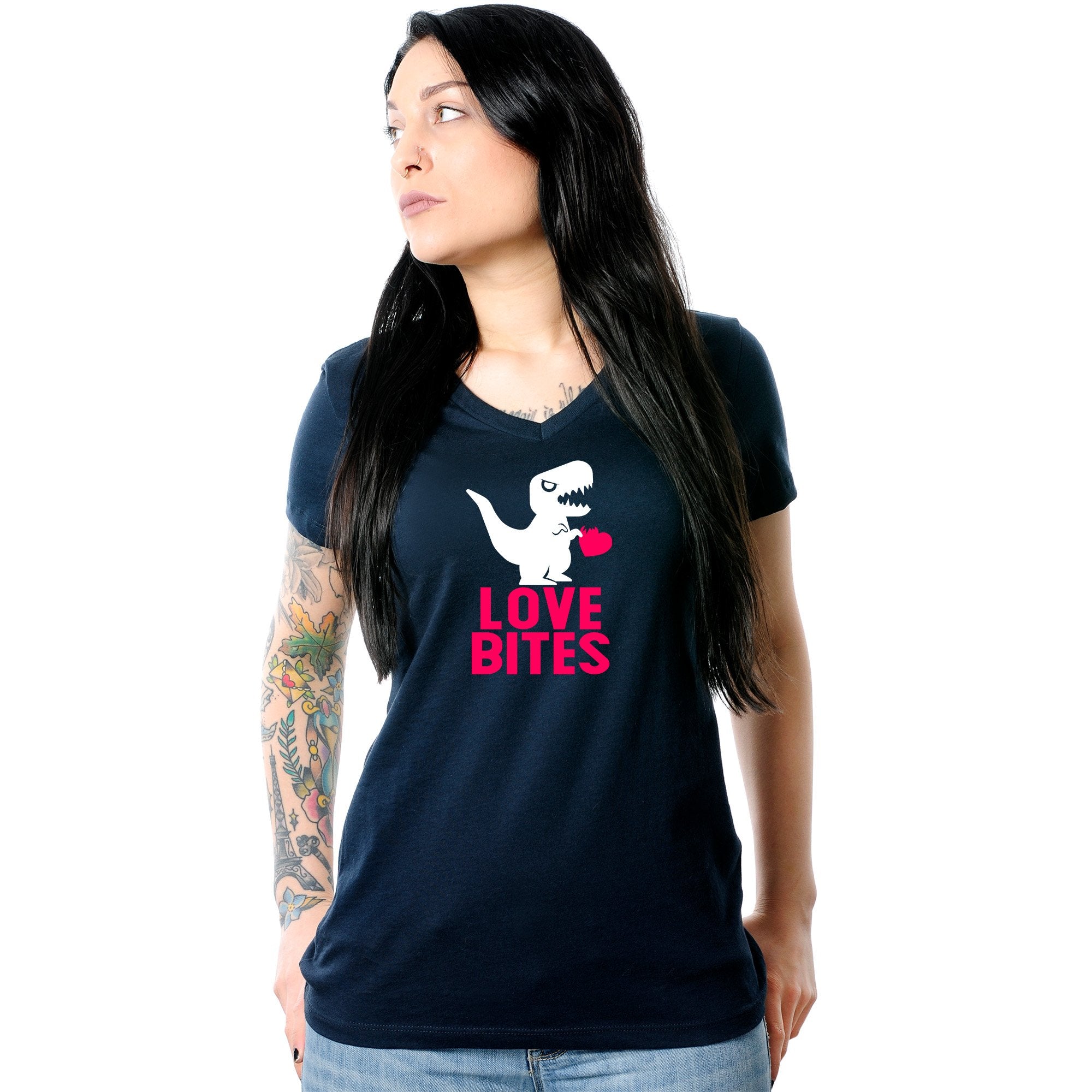 Love Bites Tapered V-Neck Tee Shirt