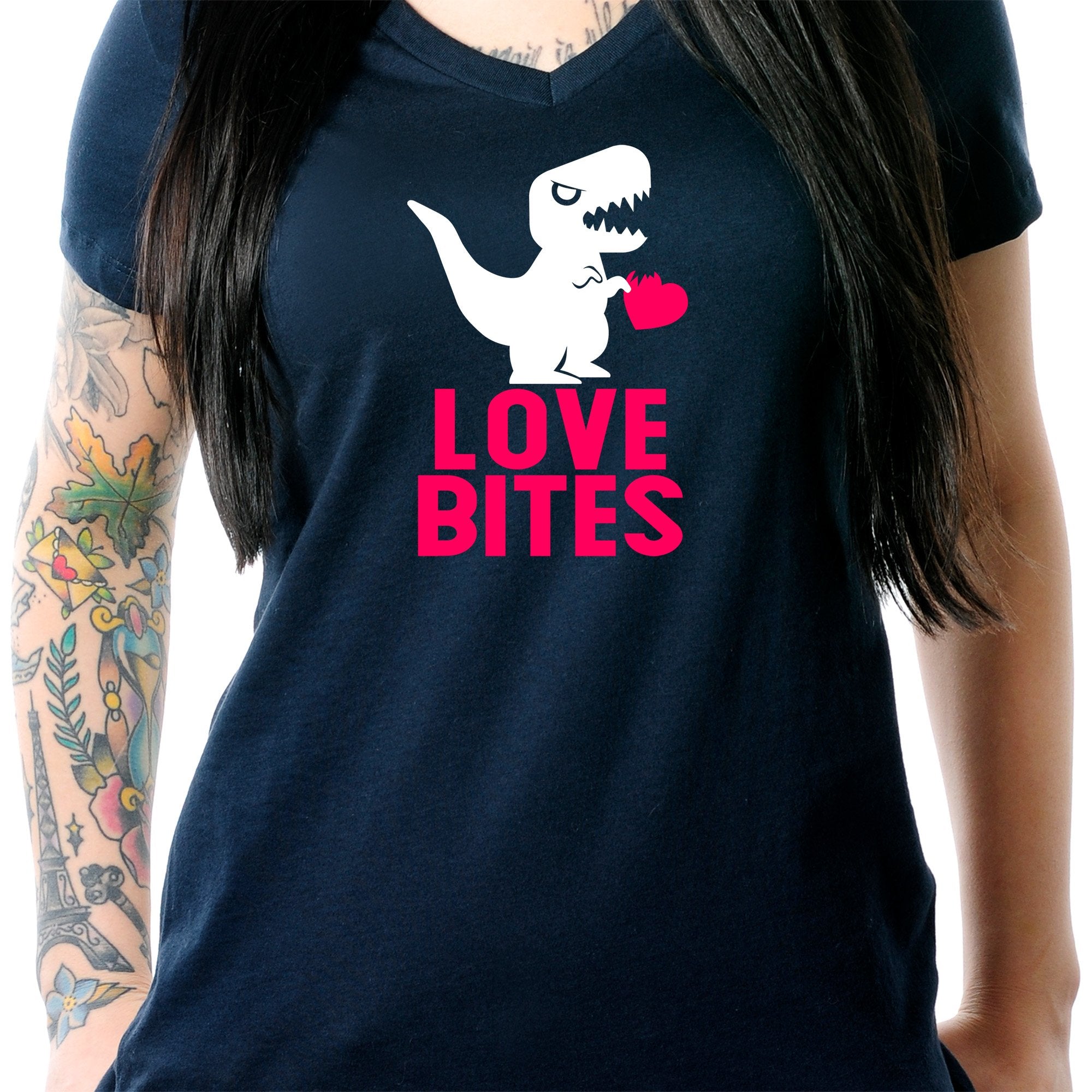 Love Bites Tapered V-Neck Tee Shirt